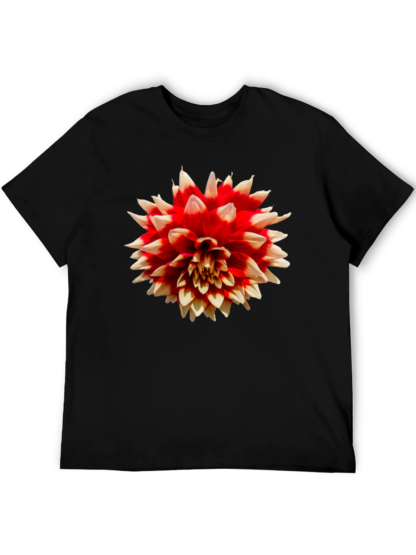 Black Floral Print Black T-Shirt - Casual Wear view 5