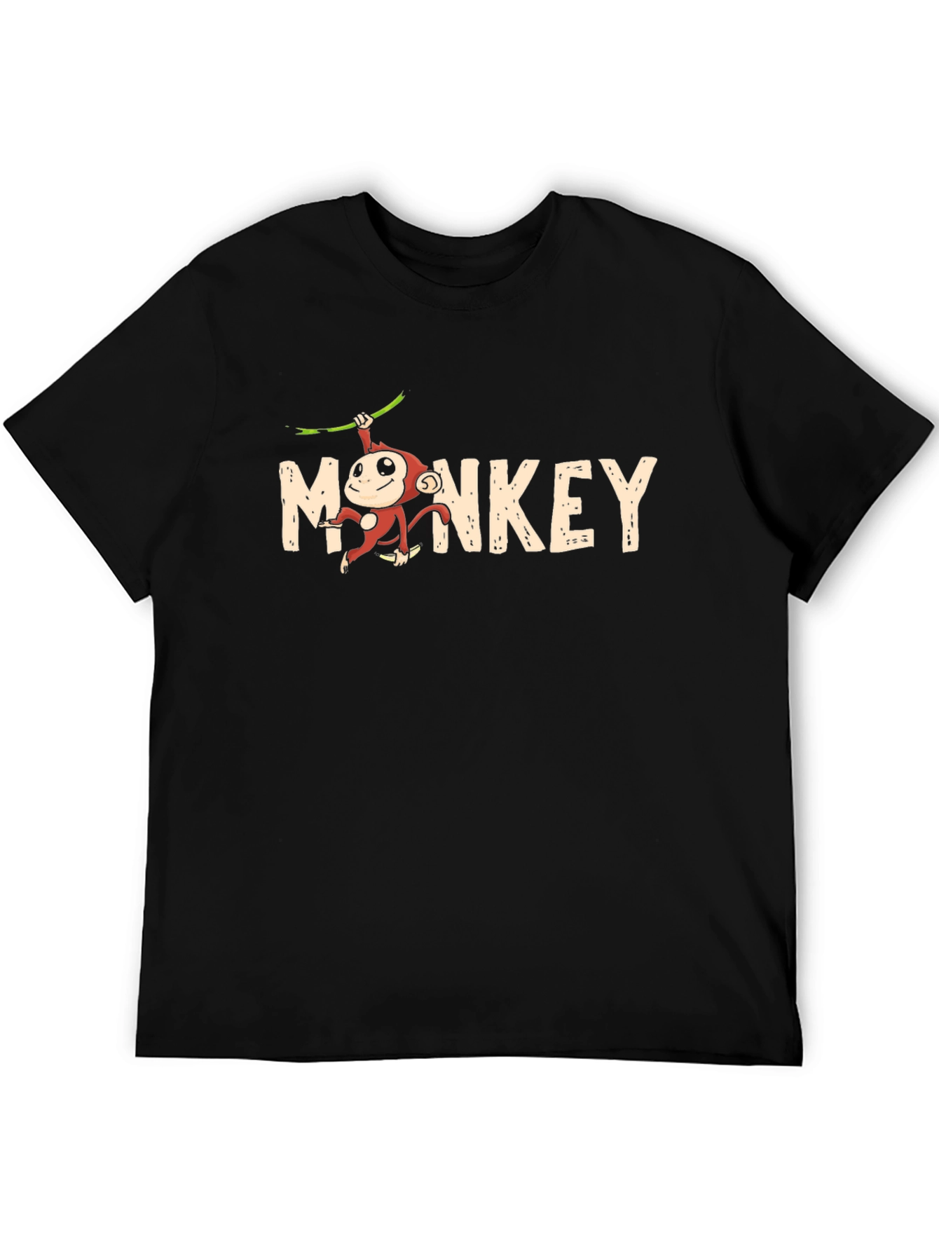 Black Monkey Graphic Black T-Shirt - Fun, Casual Wear view 5