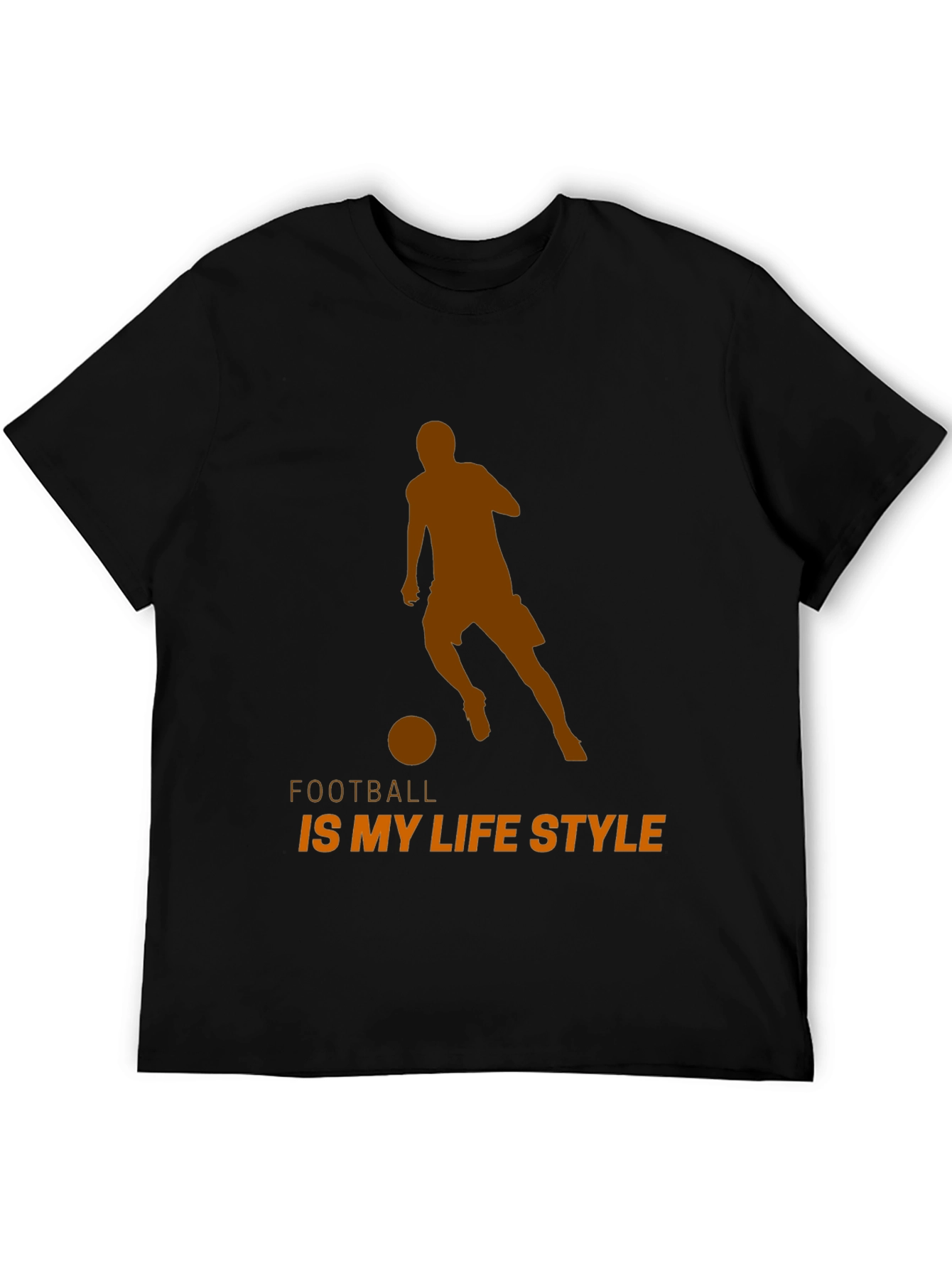 Black Football is My Lifestyle T-Shirt - Black Cotton Tee view 5
