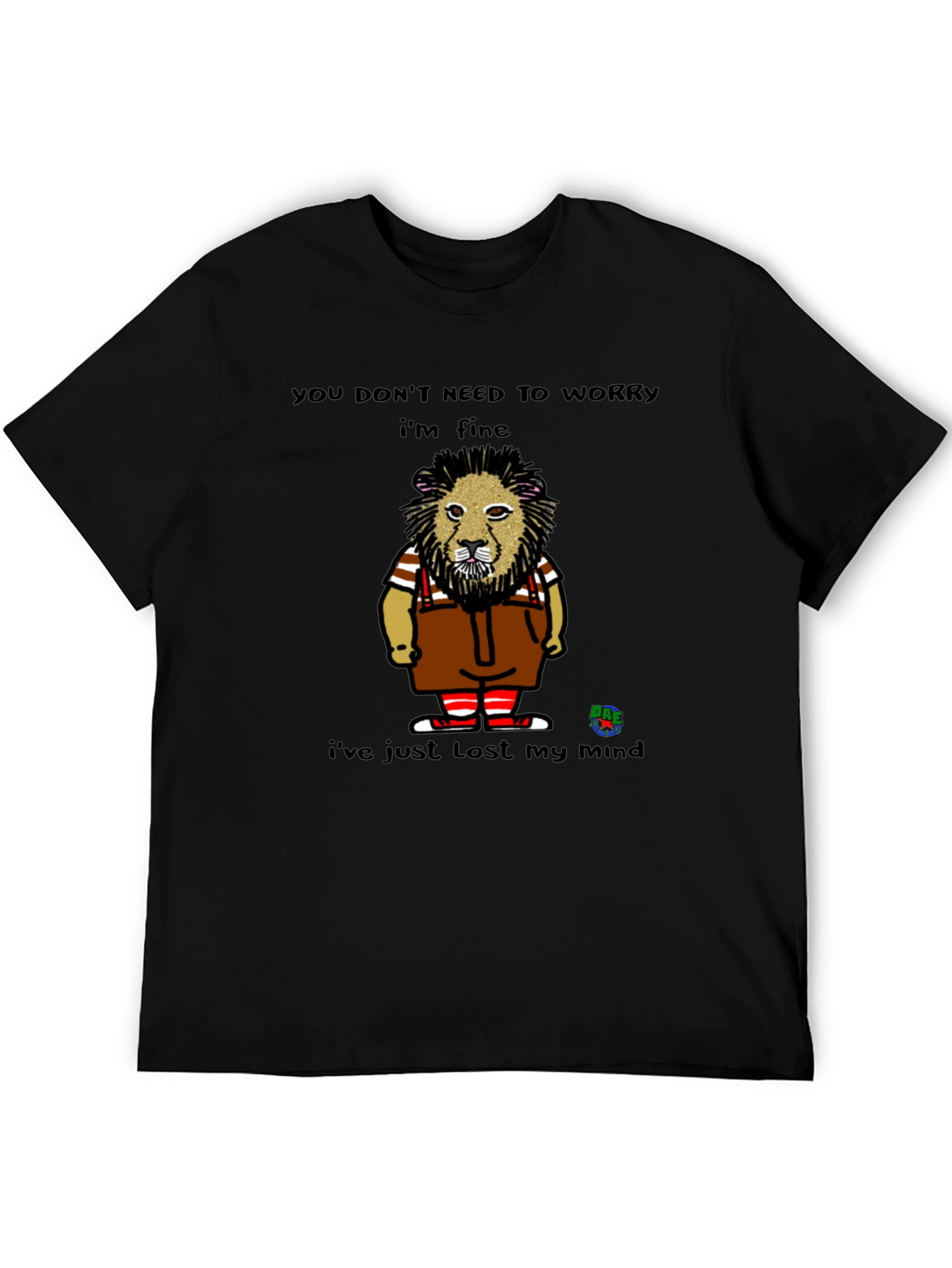 Black Funny Lion T-Shirt - Lost My Mind view 5