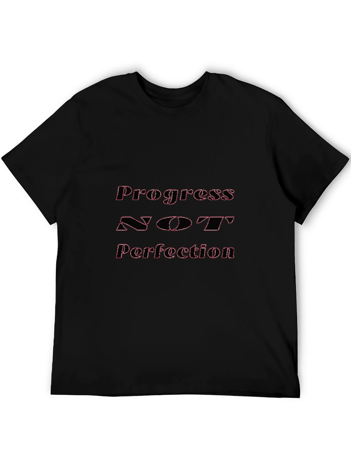 Black Progress Not Perfection Black Graphic Tee view 5
