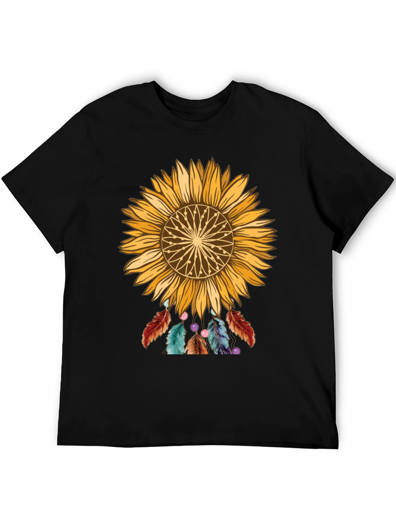 Black Sunflower Dreamcatcher Graphic Tee view 5