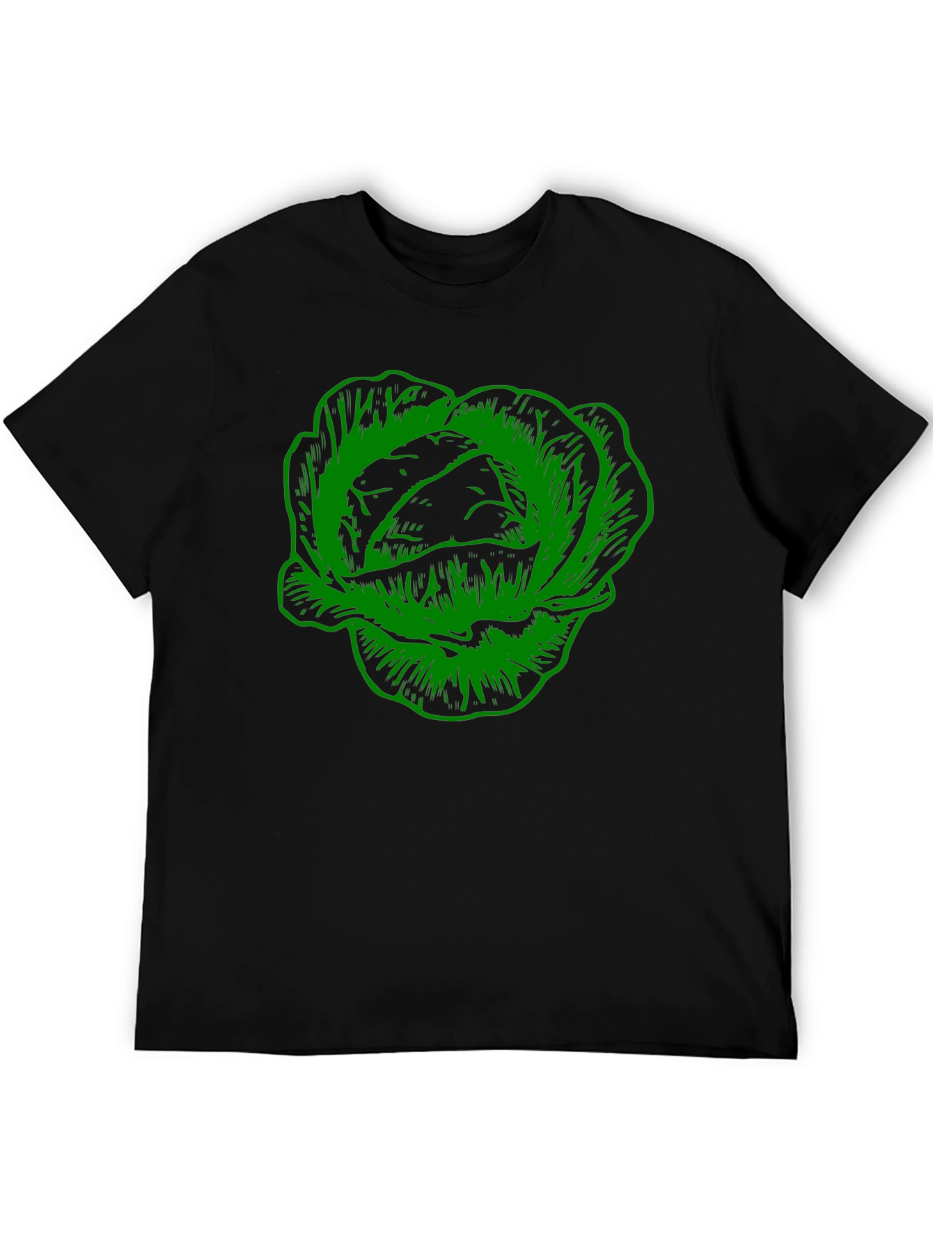 Black Cabbage Graphic Tee - Black Cotton T-Shirt view 5