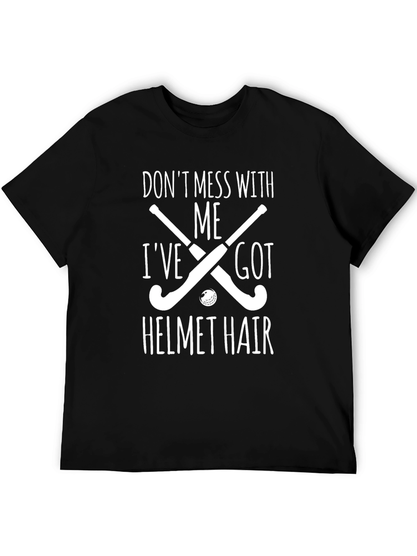 Black Don't Mess with Me Helmet Hair T-Shirt view 5