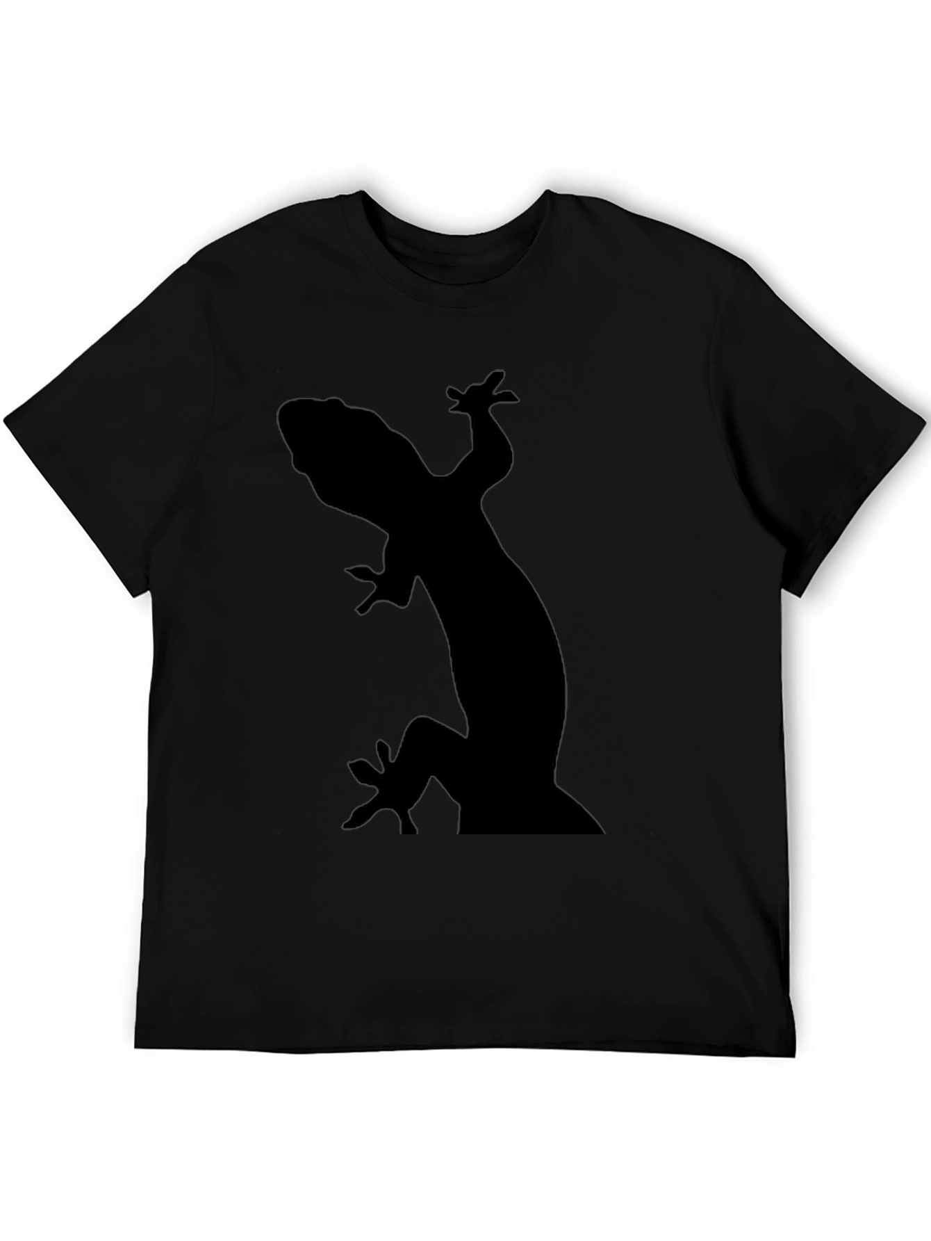 Black Cool Gecko Silhouette Graphic Tee - Black view 5