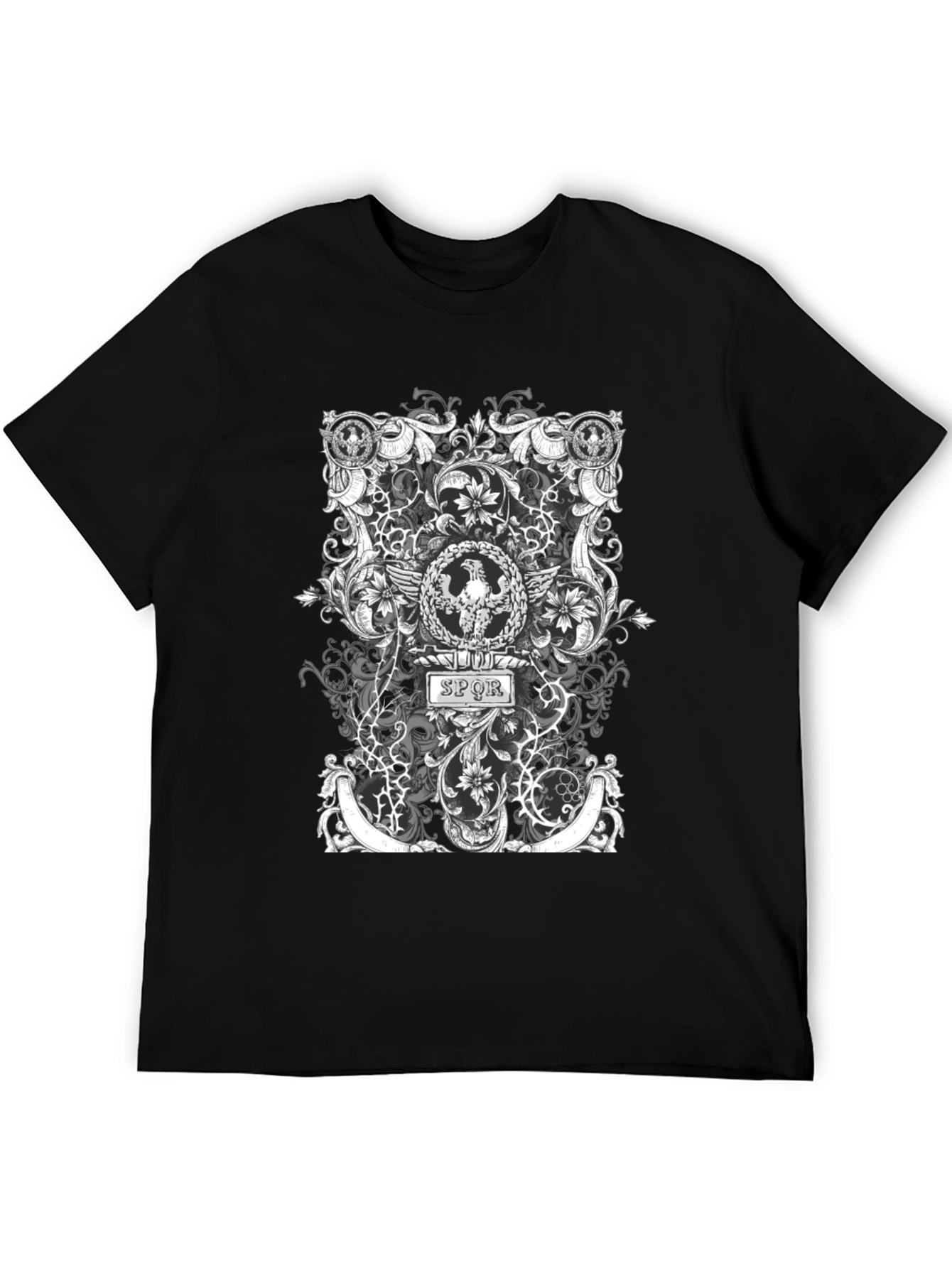 Black SPQR Roman Eagle T-Shirt - Black view 5