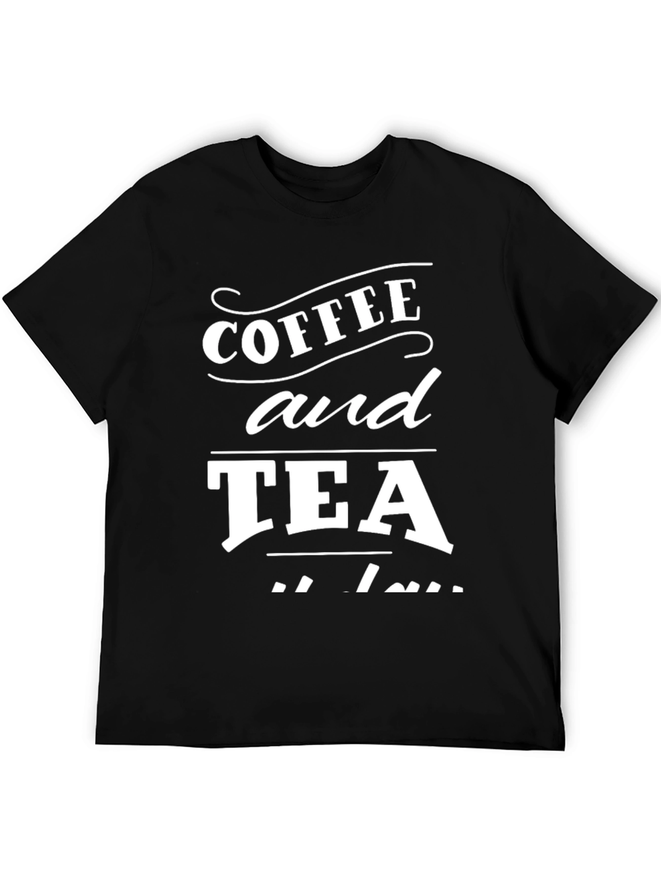 Black Coffee and Tea Graphic Tee - Black Cotton T-Shirt view 5