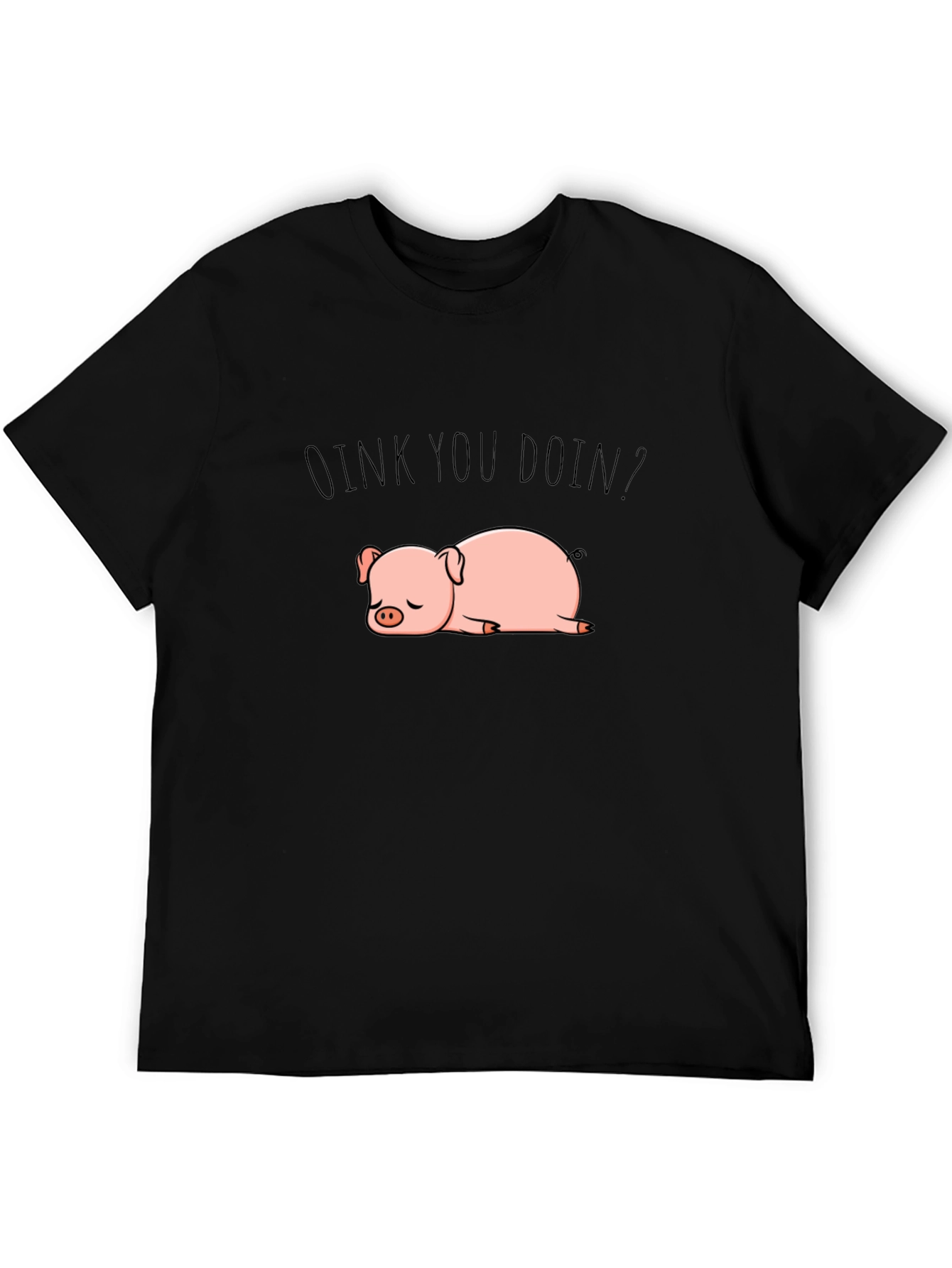 Black OINK YOU DOIN? Pig Graphic Tee - Relaxed Fit view 5