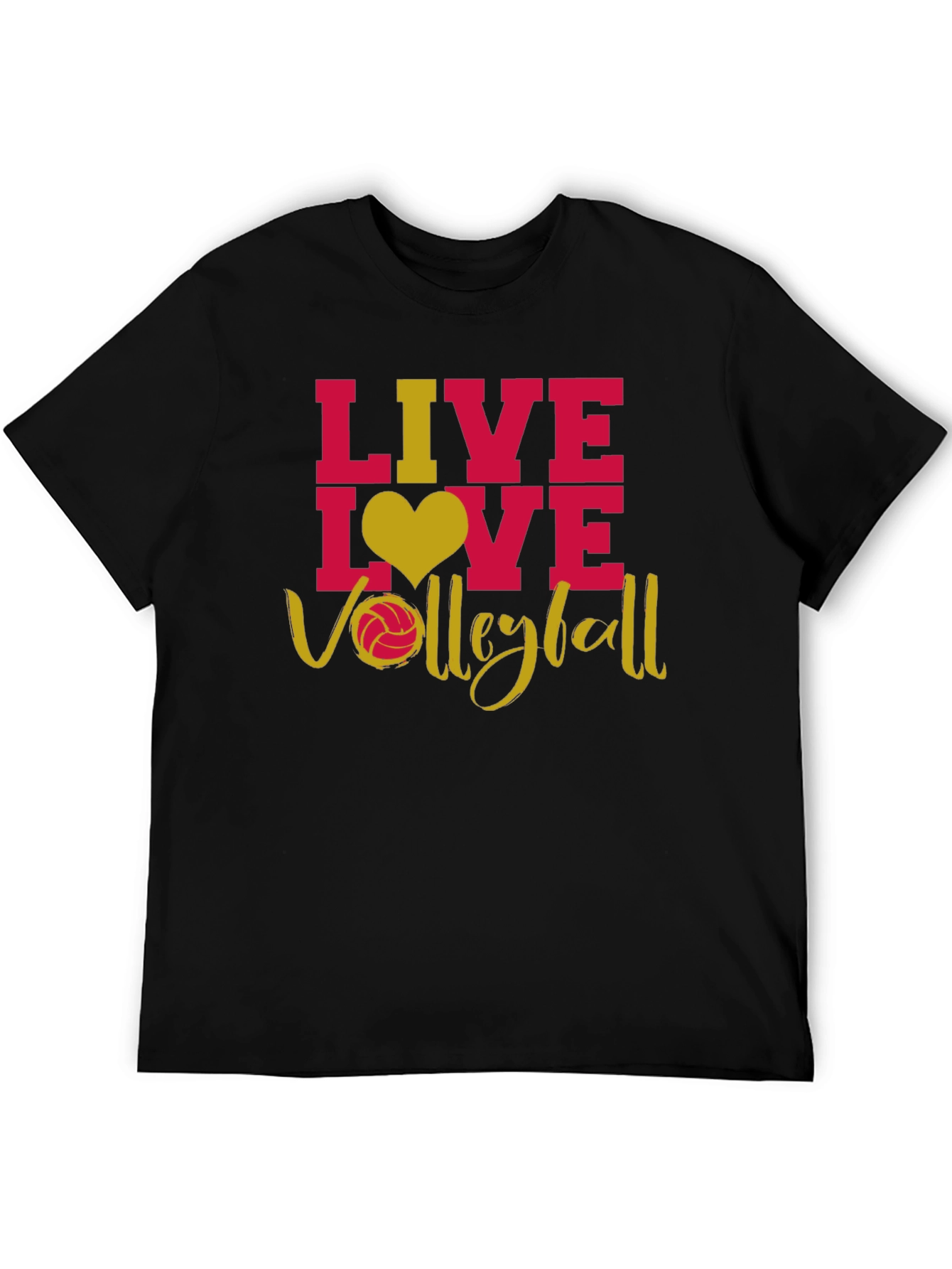 Black Live Love Volleyball Graphic T-Shirt view 5