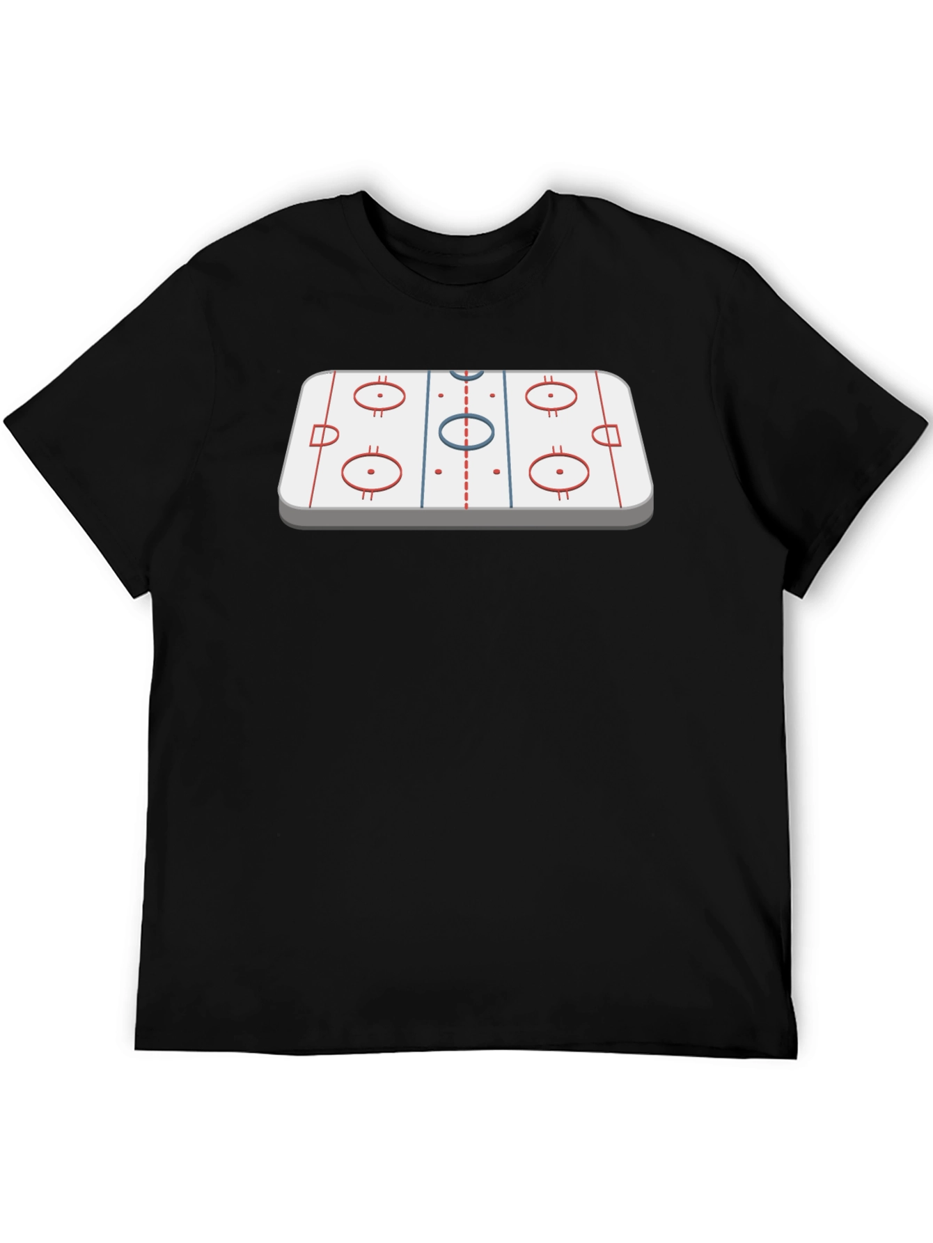 Black Hockey Rink Graphic Tee - Black Cotton T-Shirt view 5