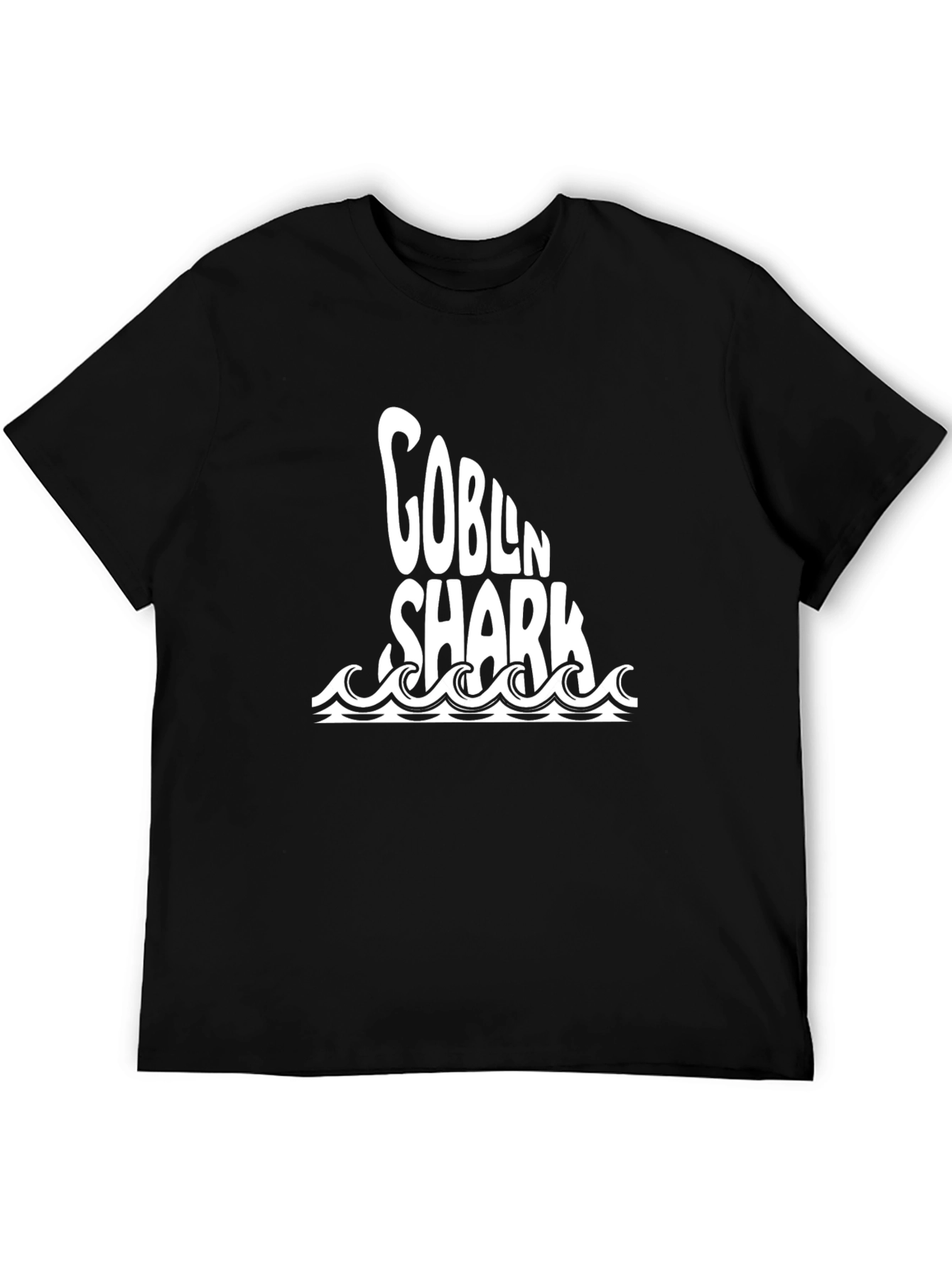 Black Goblin Shark Tee - Black Cotton Graphic T-Shirt view 5