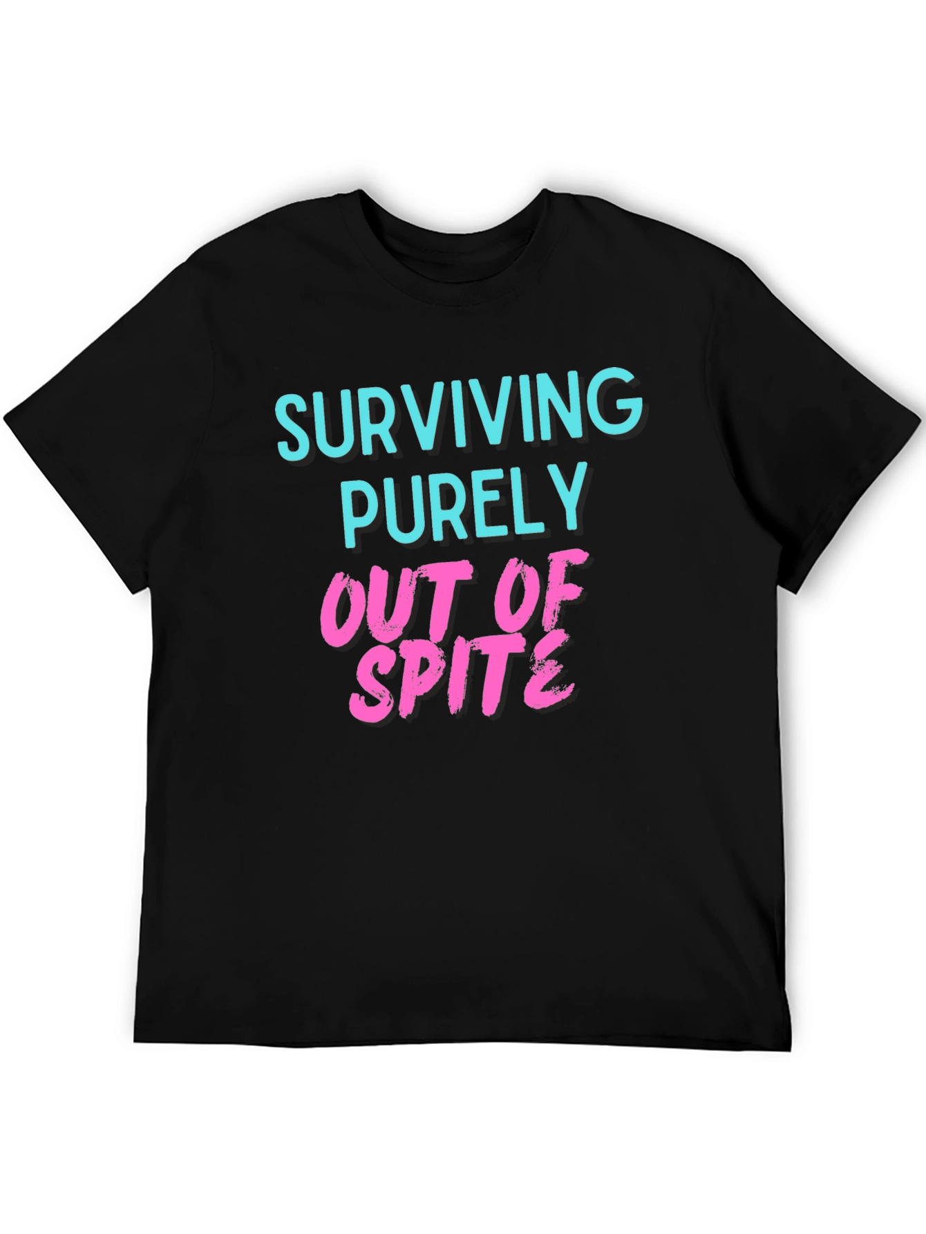Black Surviving Out of Spite Graphic Tee - Black view 5