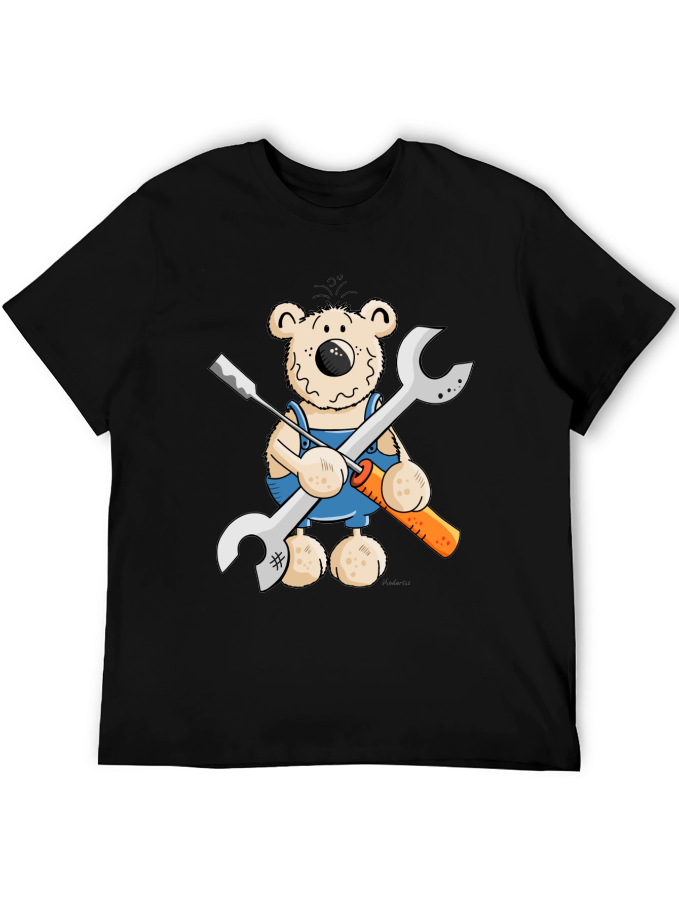 Black Mechanic Bear Graphic T-Shirt view 5