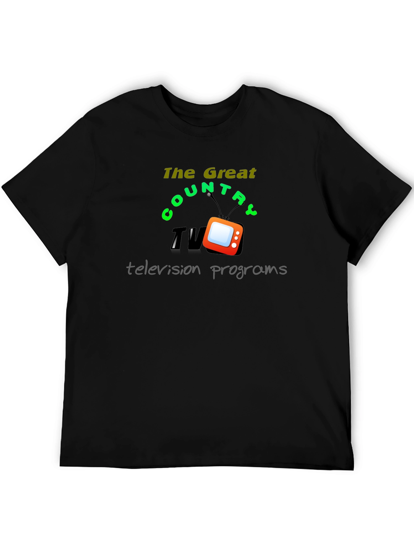 Black Great Country TV Programs Black T-Shirt view 5