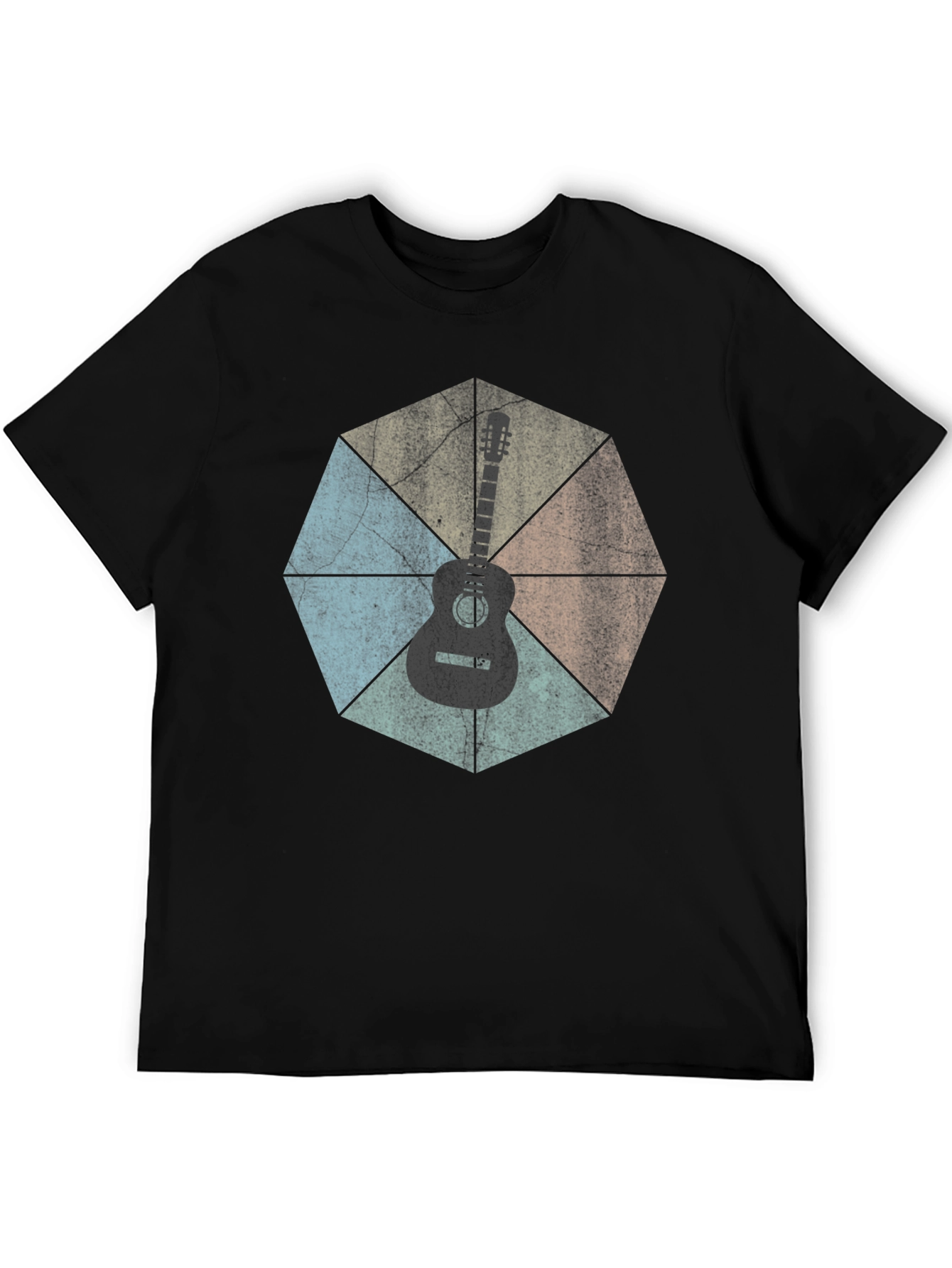 Black Guitar Graphic Tee - Retro Style view 5