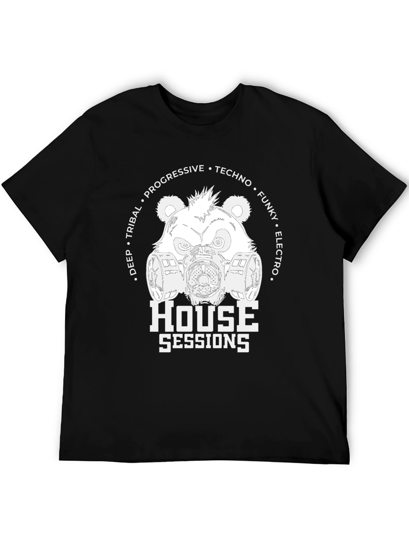 Black House Sessions Bear T-Shirt - Electro, Techno, Funky view 5