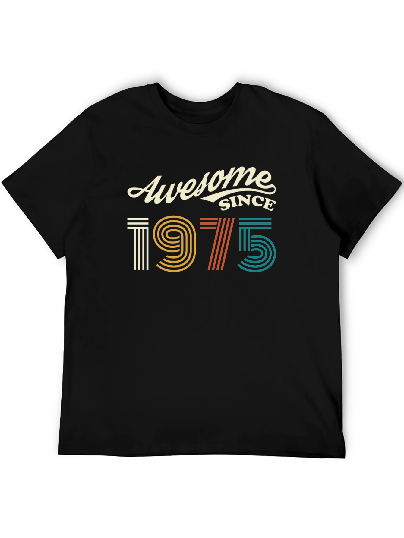 Black Awesome Since 1975 Birthday T-Shirt view 5
