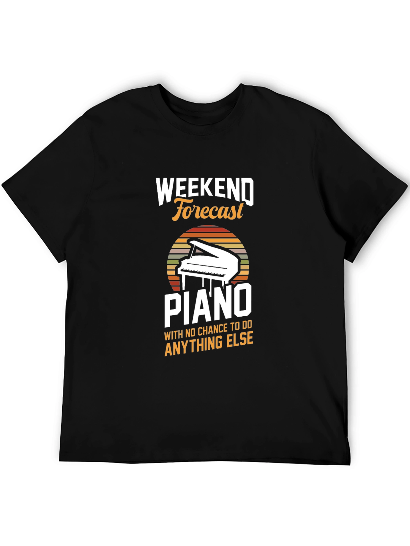 Black Weekend Forecast Piano T-Shirt view 5