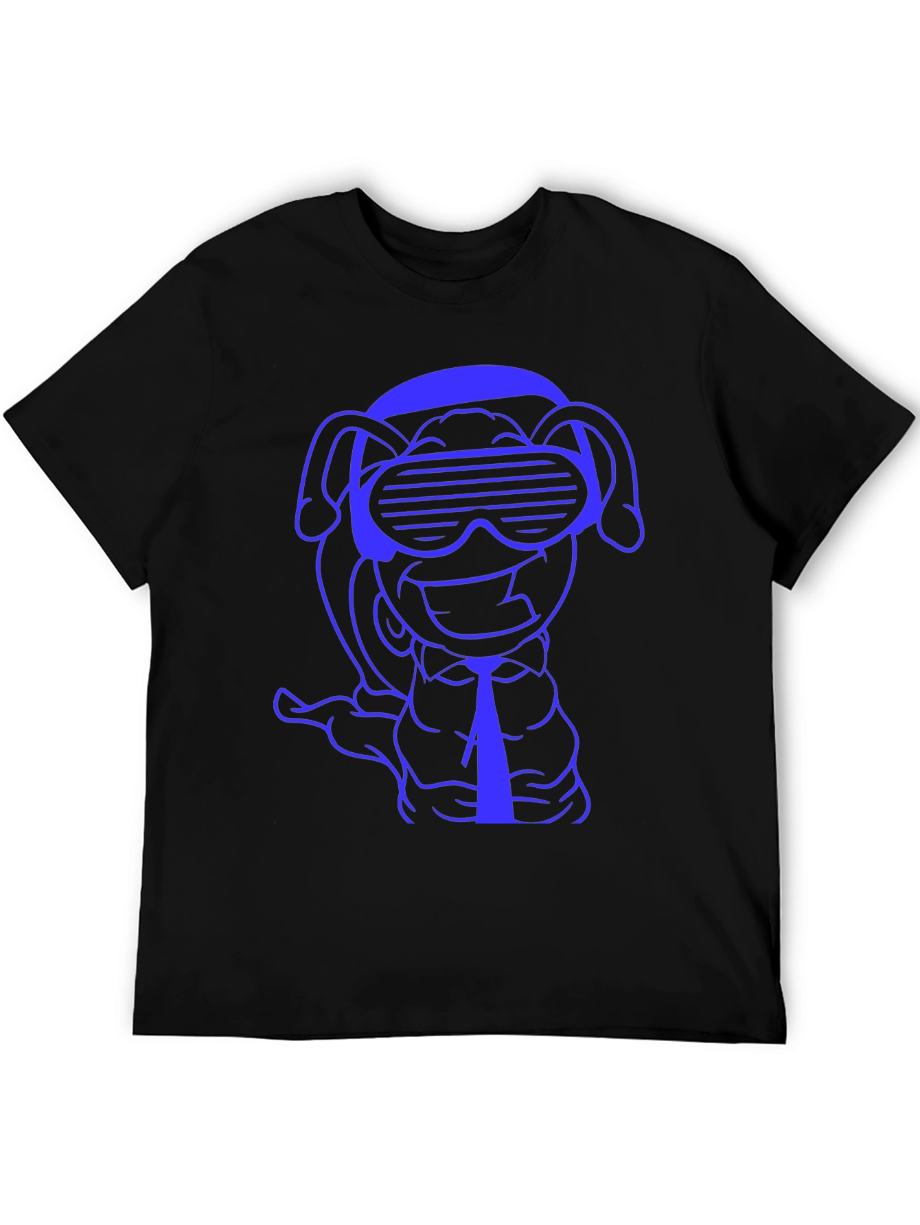 Black Cool Cartoon Dog T-Shirt view 5