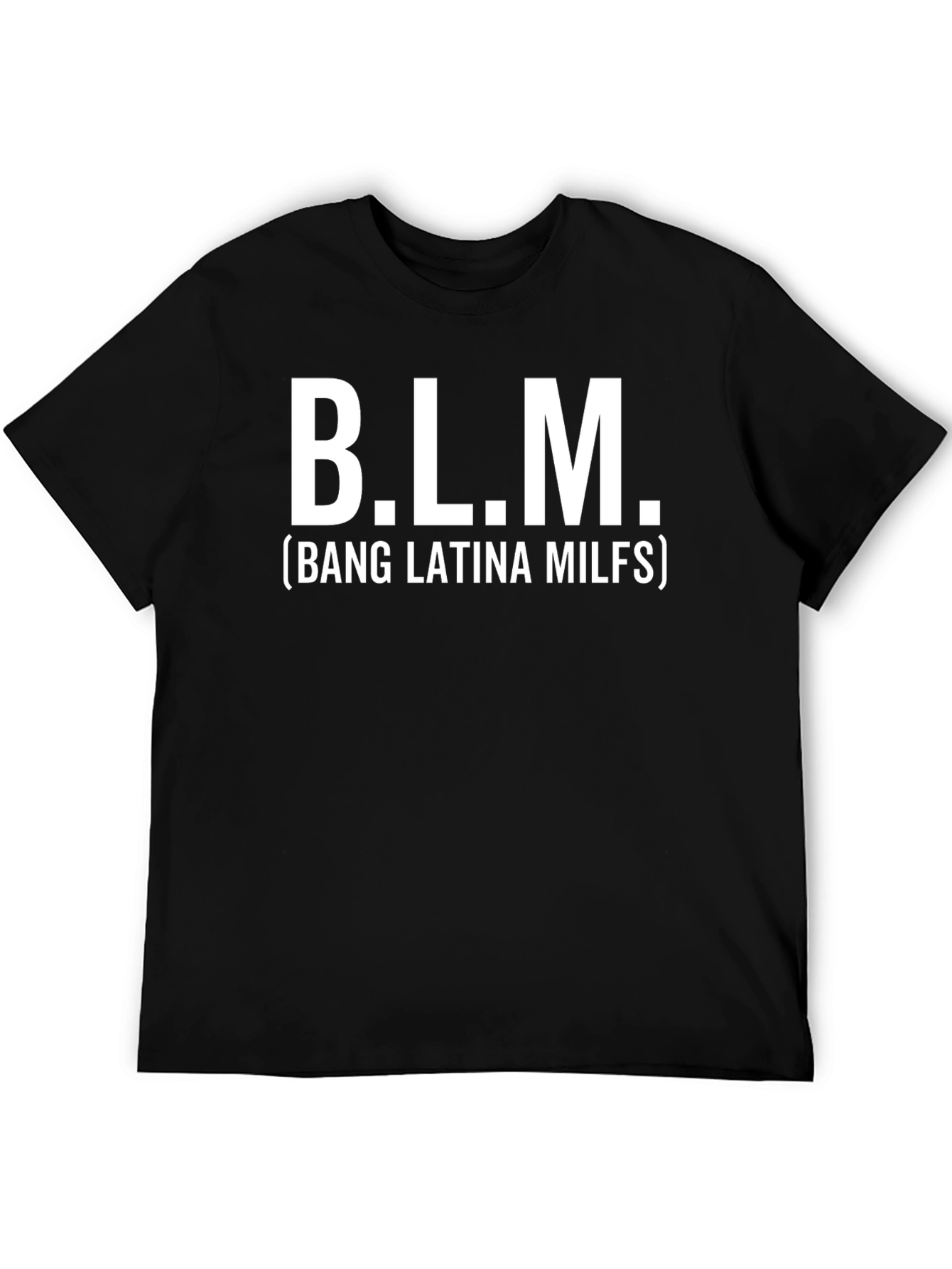 Black B.L.M. Funny T-Shirt - Novelty Graphic Tee view 5