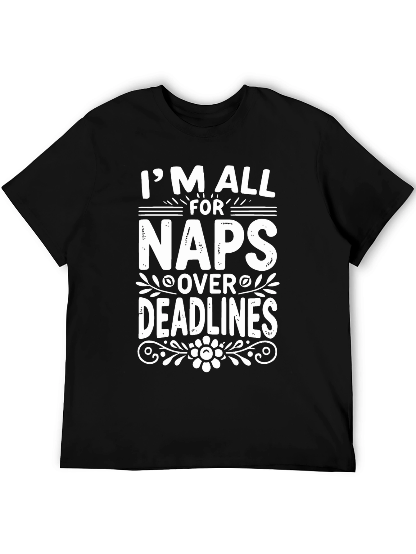 Black Funny Naps Over Deadlines Graphic T-Shirt view 5