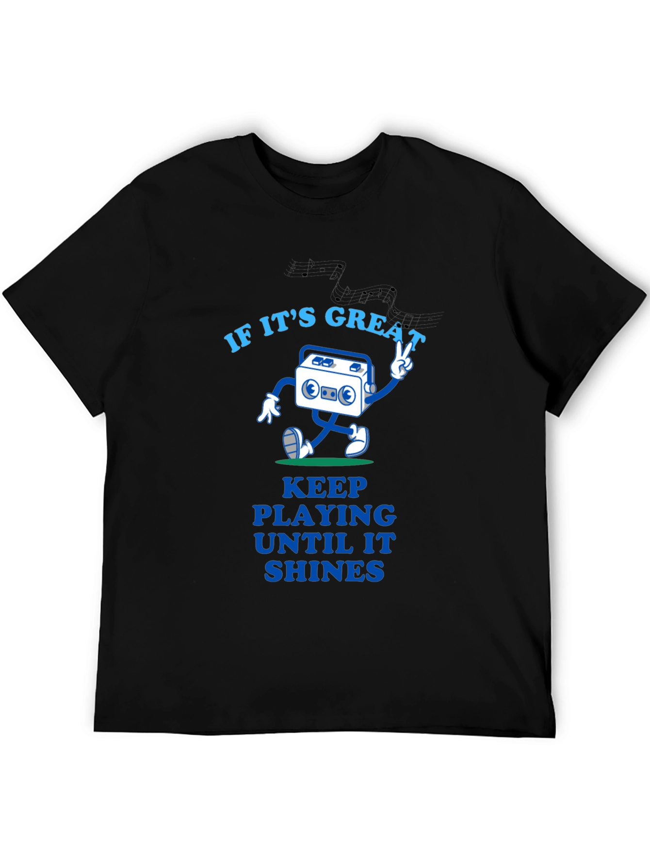 Black Great Tunes Tee - Play Until It Shines view 5