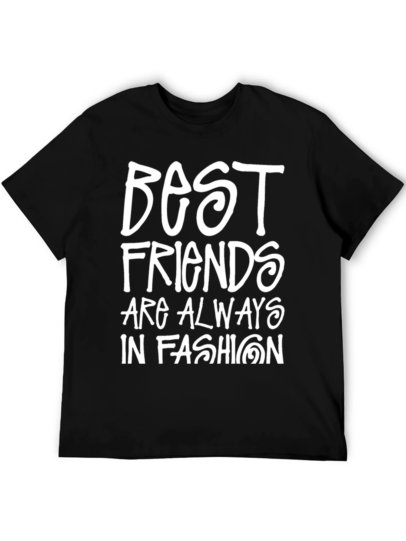 Black Best Friends in Fashion Black Graphic T-Shirt view 5