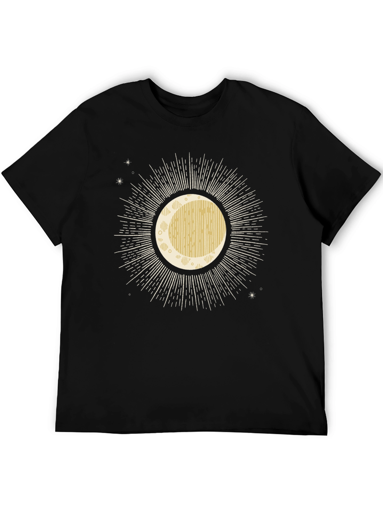 Black Celestial Moon Graphic Tee - Black view 5