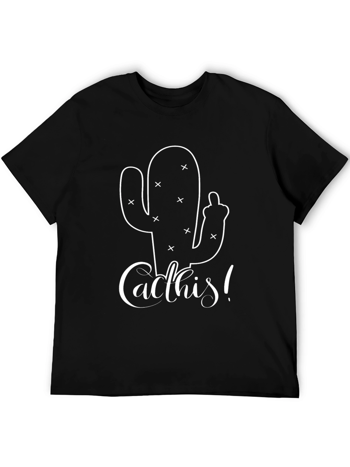Black Cacthis Middle Finger Graphic Tee - Unisex Funny Cactus Shirt view 5