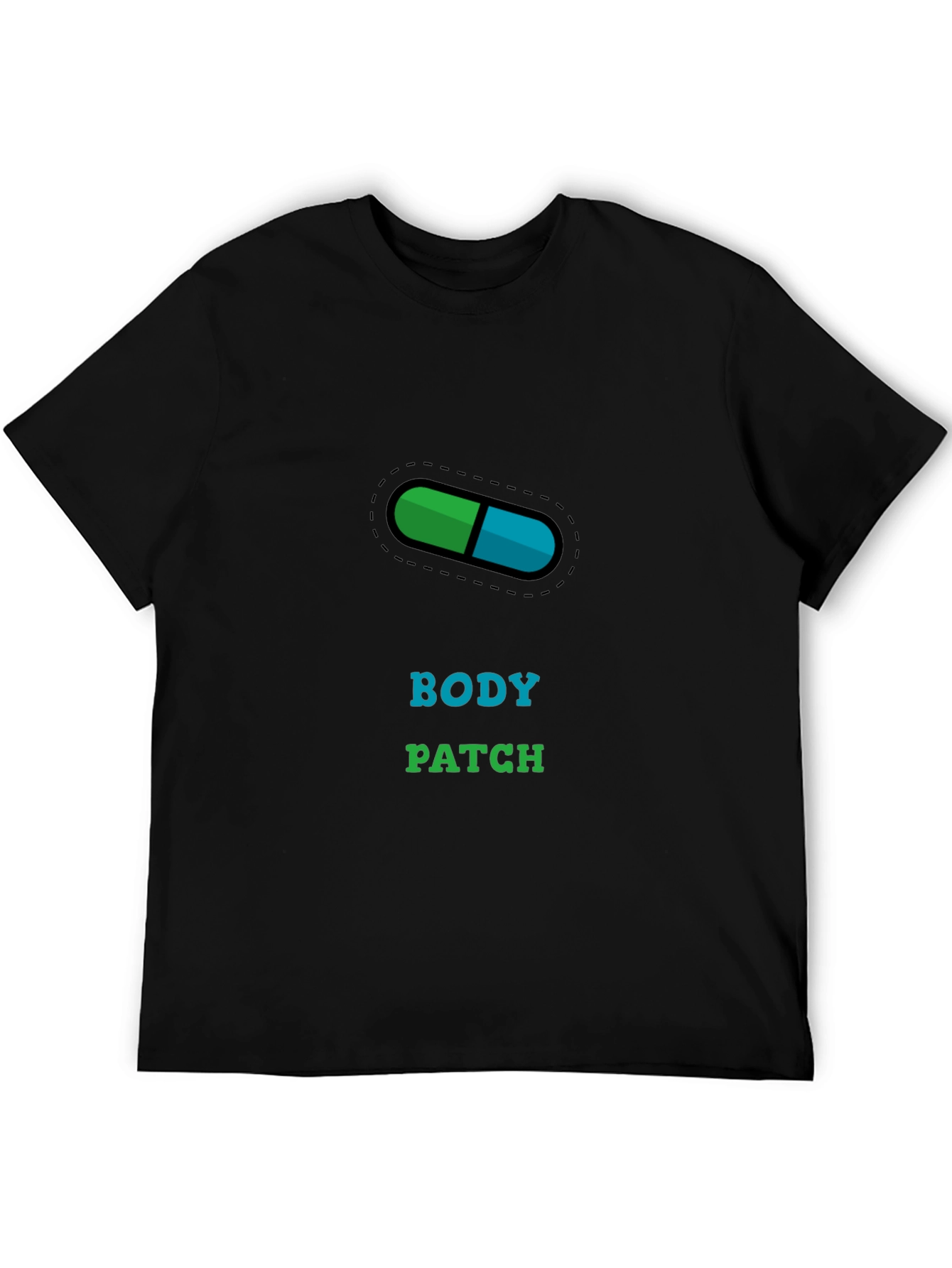 Black Body Patch T-Shirt - Medical Design view 5