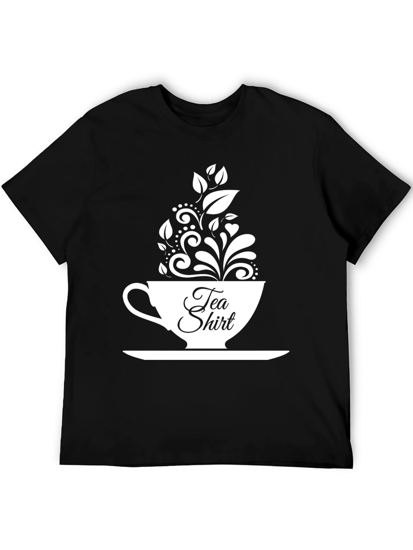 Black Tea Shirt Graphic Tee - Black Cotton Blend view 5