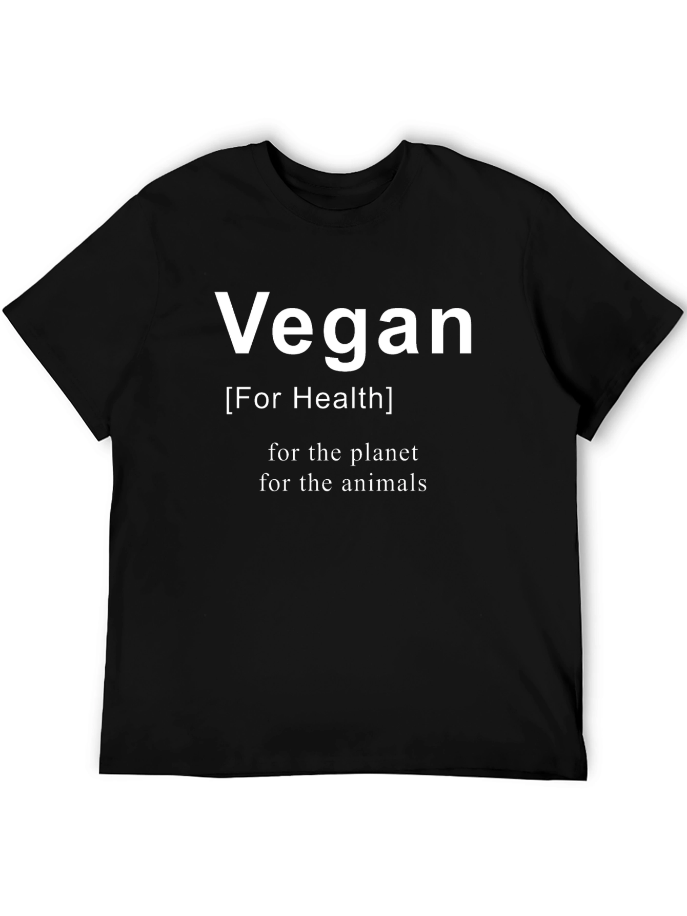 Black Vegan For Health, Planet, Animals Graphic T-Shirt view 5