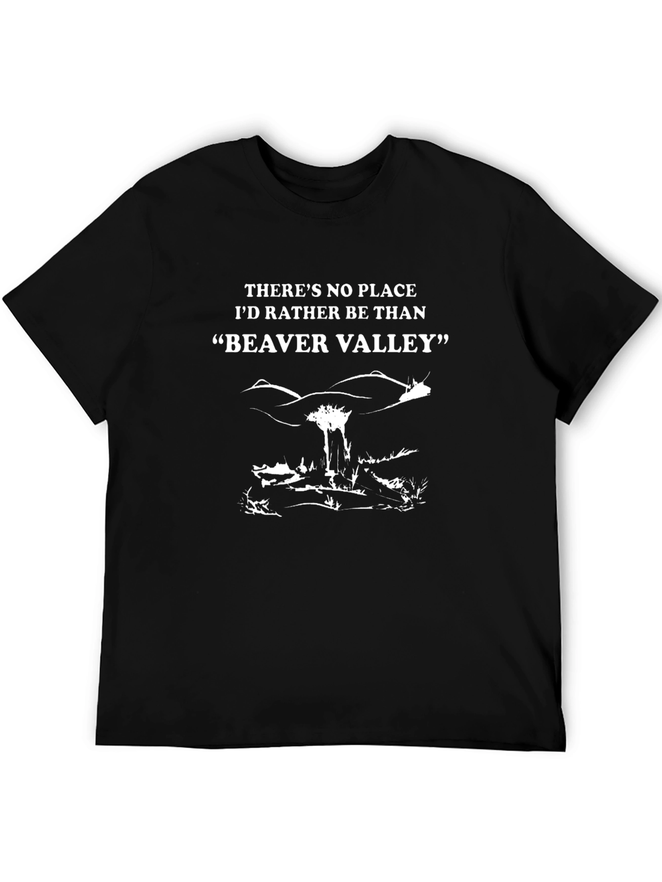 Black Beaver Valley Graphic Tee - Funny Novelty T-Shirt view 5