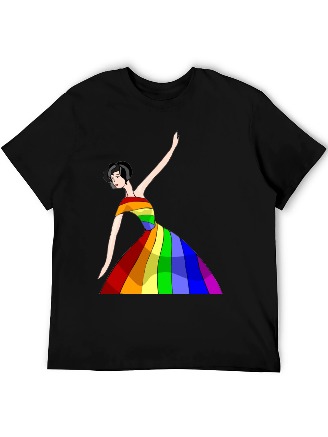 Black Rainbow Dress Woman Graphic Tee - Unisex view 5