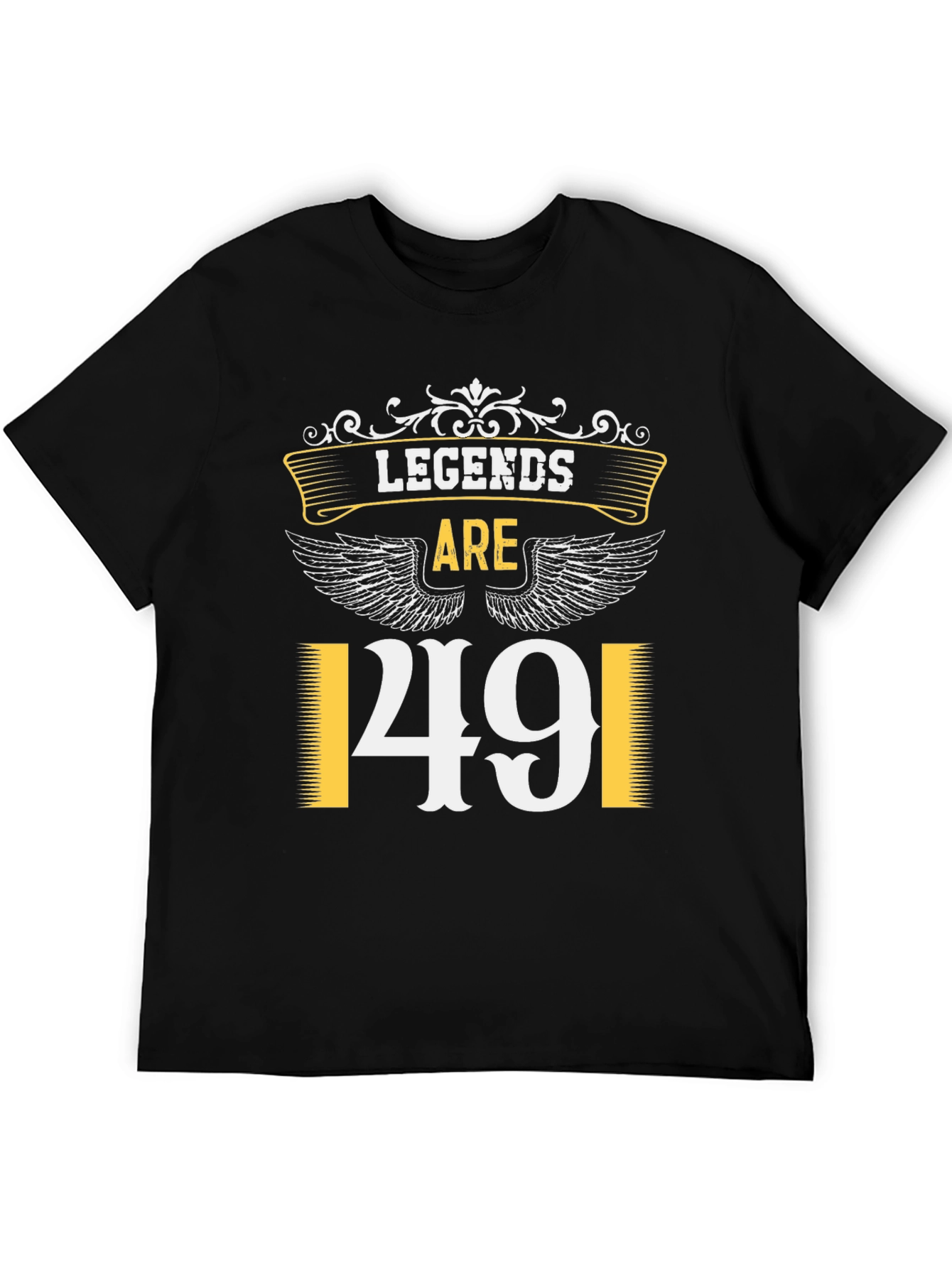 Black Legends Are 49 T-Shirt, Black Cotton Tee view 5