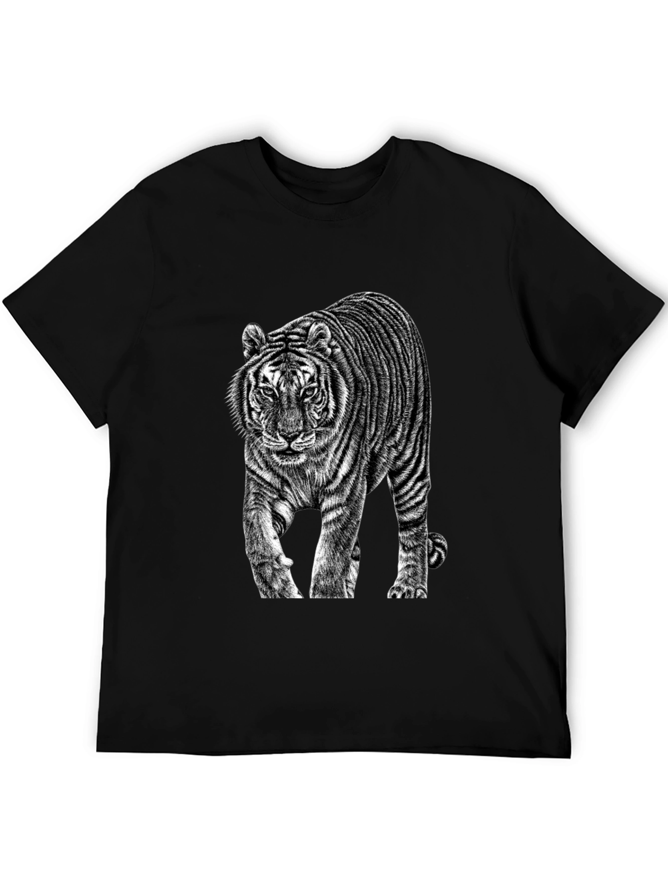 Black Tiger Graphic Black T-Shirt view 5