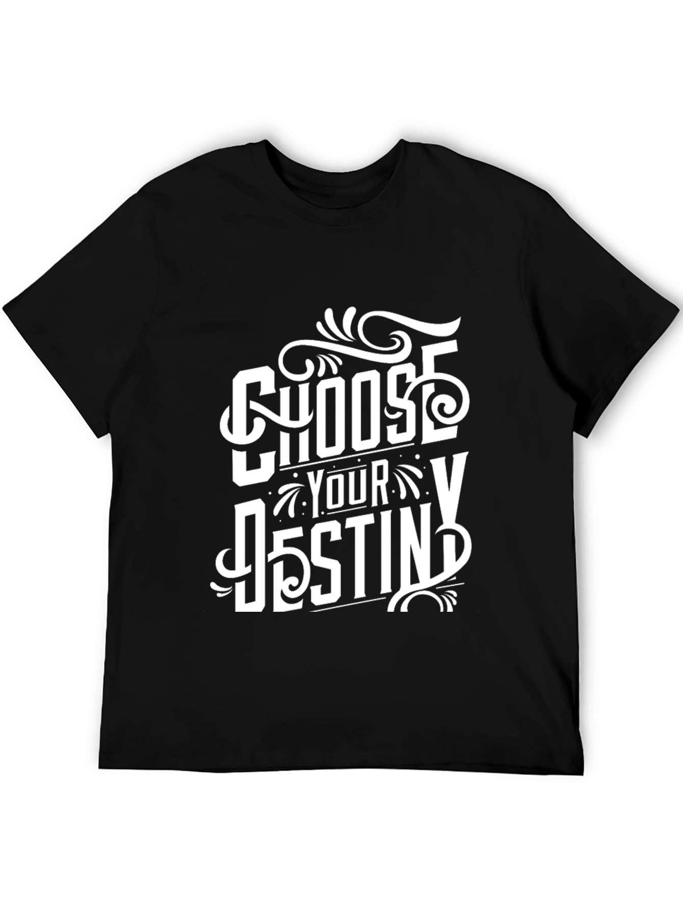 Black Choose Your Destiny Graphic Tee - Black Cotton T-Shirt view 5