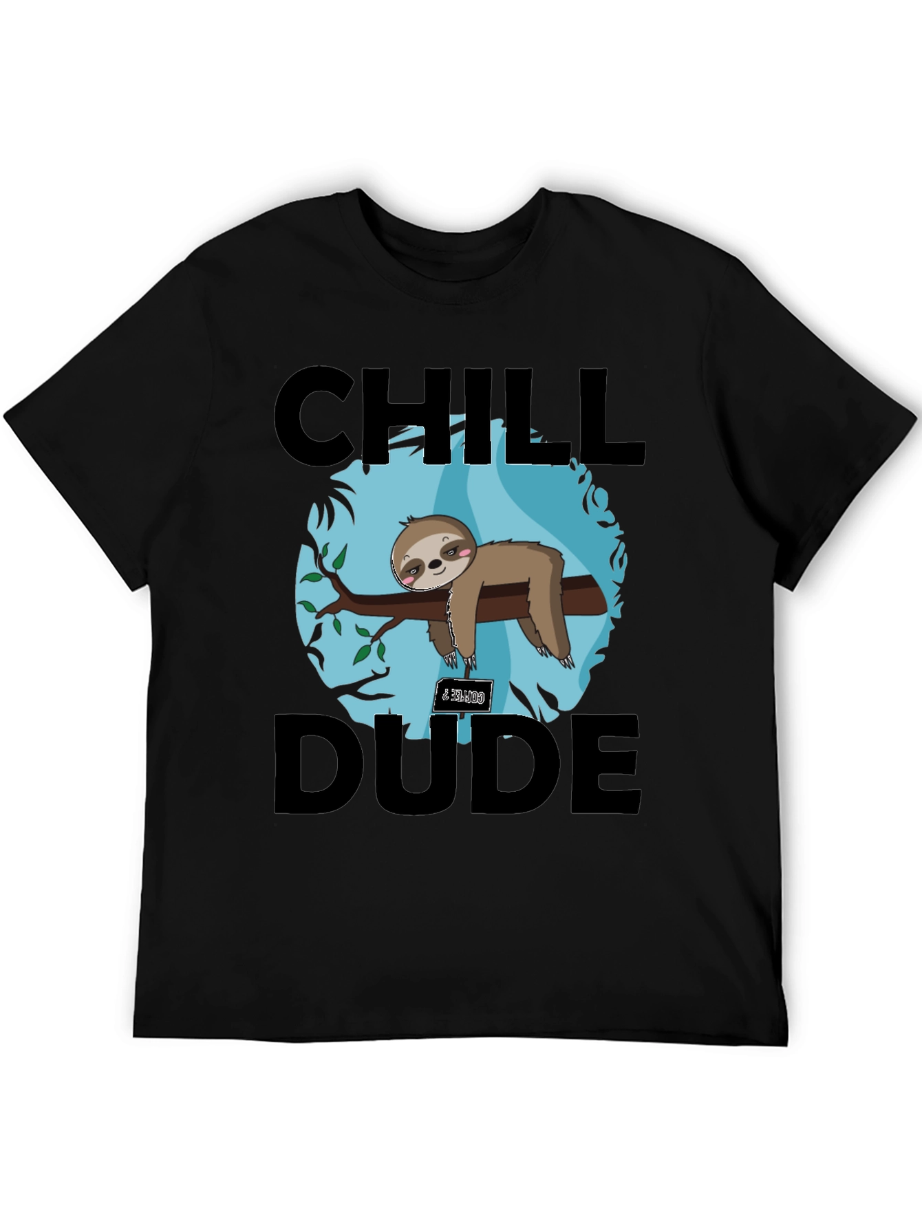 Black Chill Dude Sloth Graphic Tee view 5