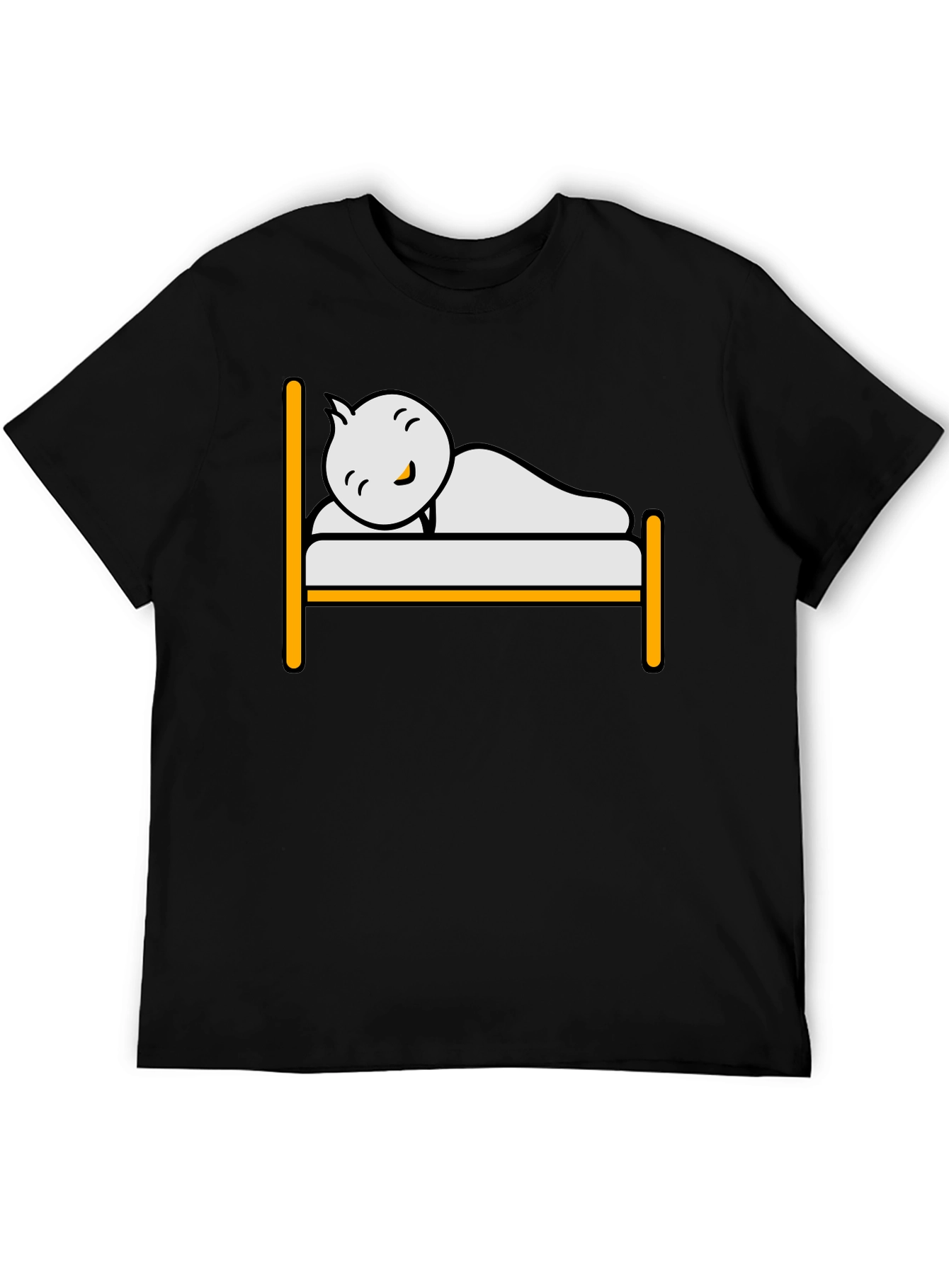 Black Sleepy Character Black T-Shirt view 5