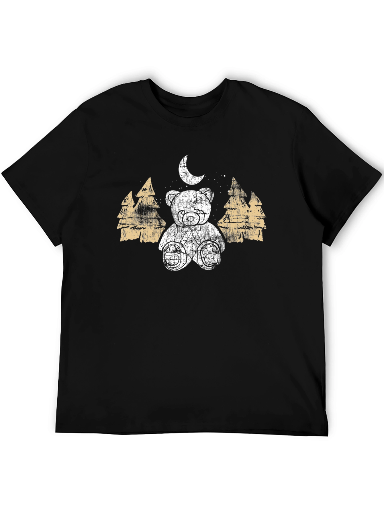 Black Teddy Bear Moon Graphic T-Shirt view 5