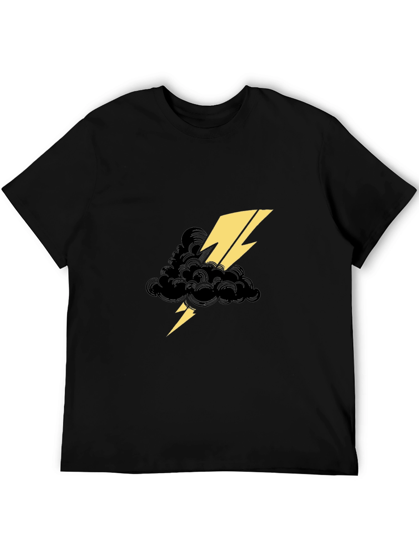 Black Black Tee with Lightning Cloud Graphic view 5