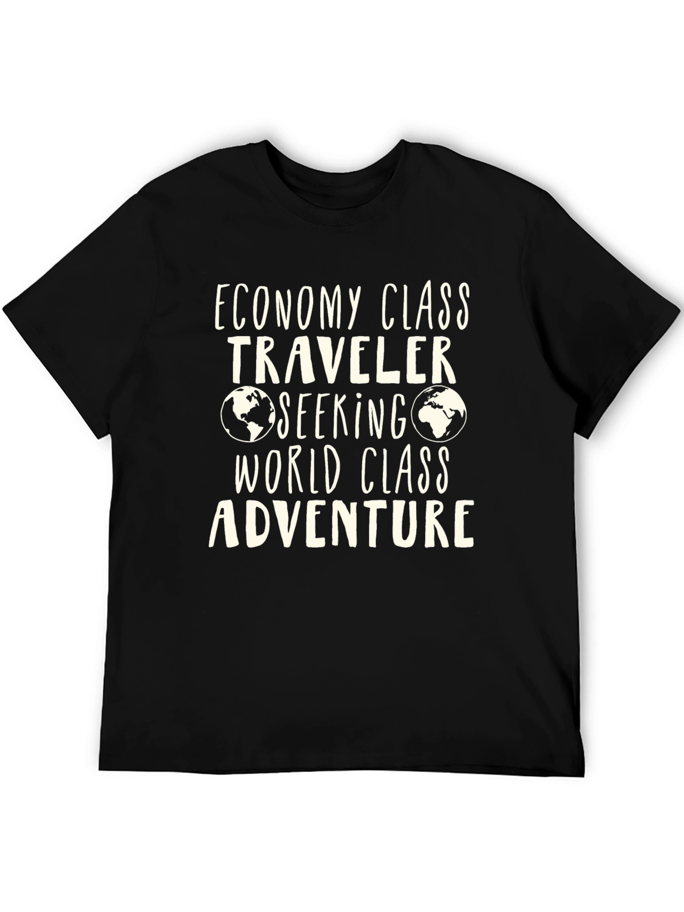 Black Economy Class Traveler T-Shirt - World Adventure view 5