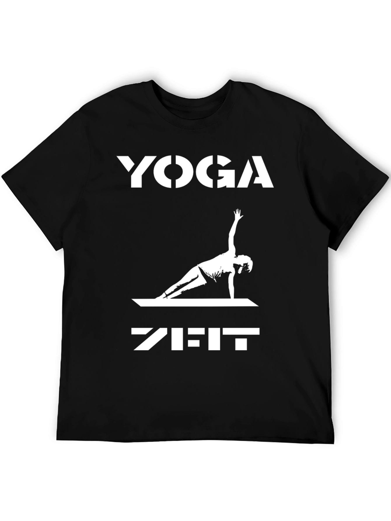 Black Yoga Zeit Graphic Tee - Black Cotton Blend view 5