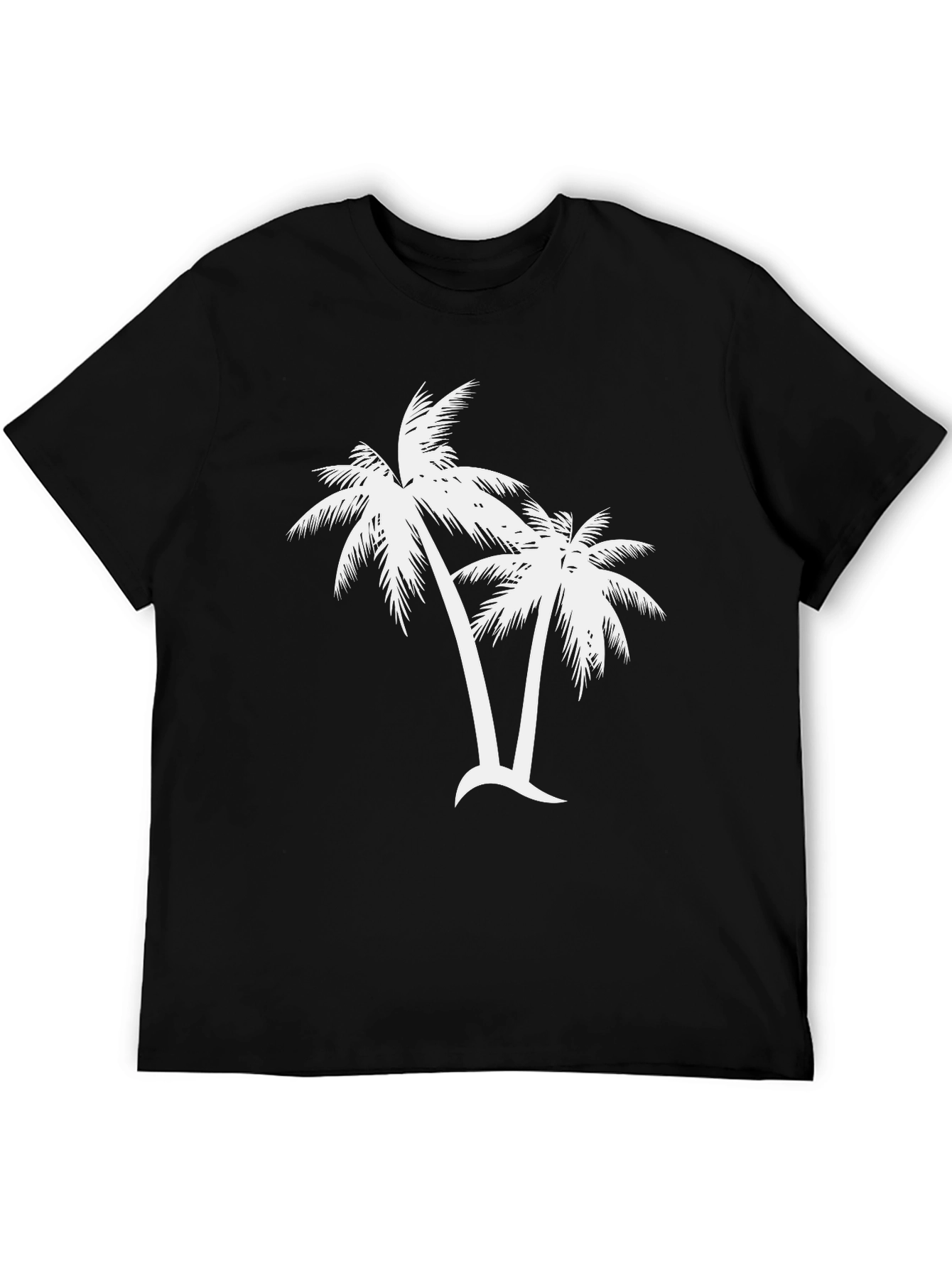 Black Palm Tree Graphic Tee - Black Cotton T-Shirt view 5