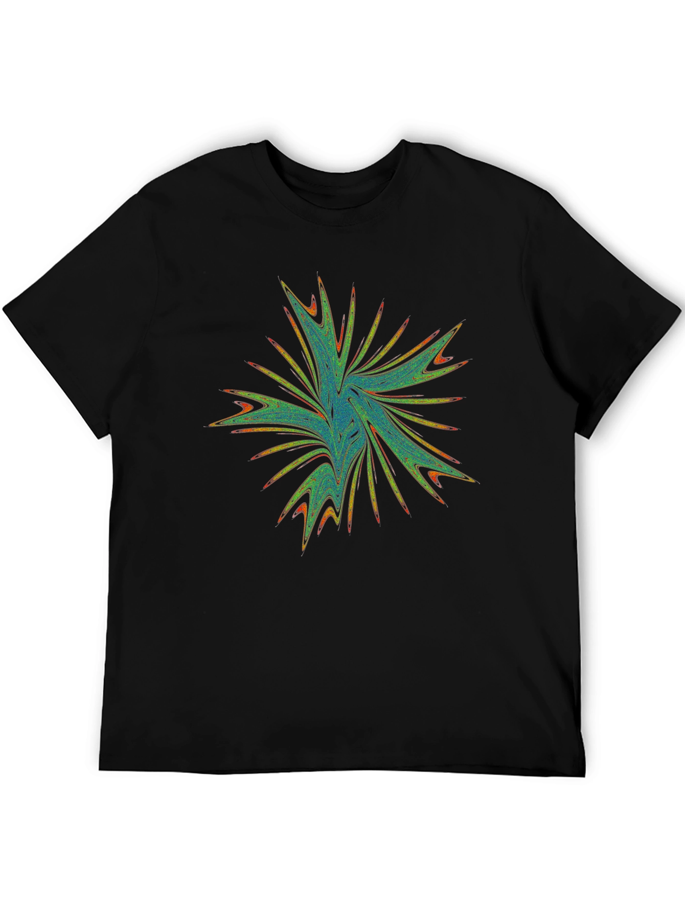 Black Abstract Graphic Print Black T-Shirt view 5