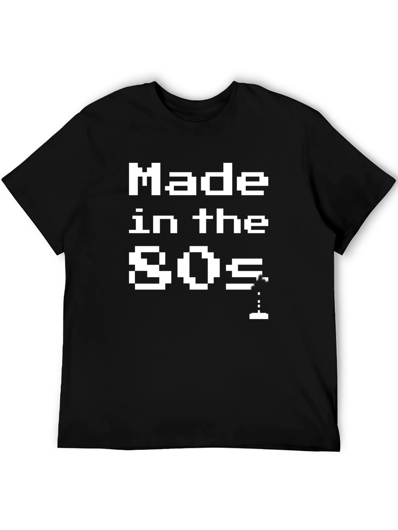 Black Retro Made in the 80s Pixel Art Black T-Shirt view 5