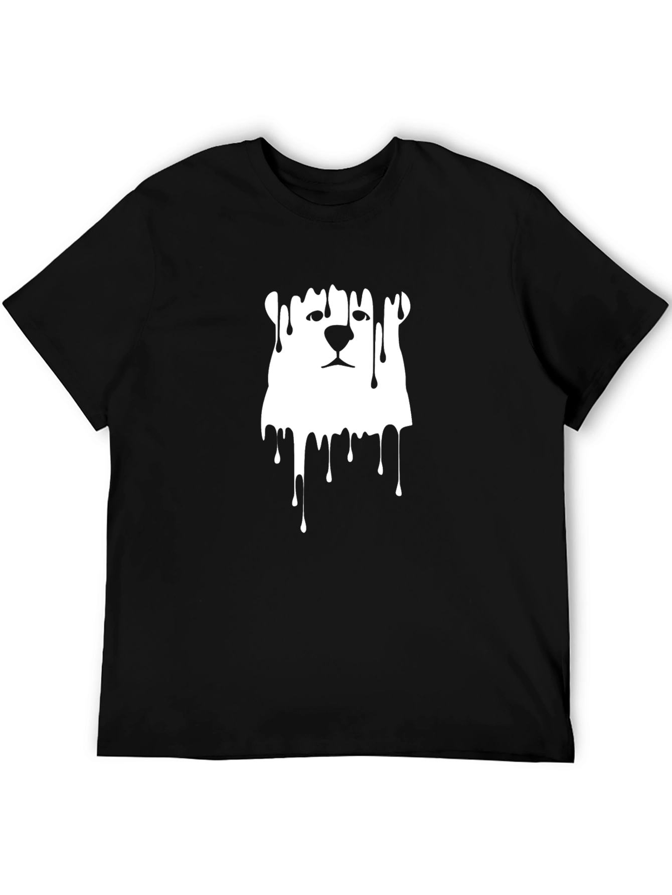 Black Dripping Bear Graphic T-Shirt - Men's Black Tee view 5