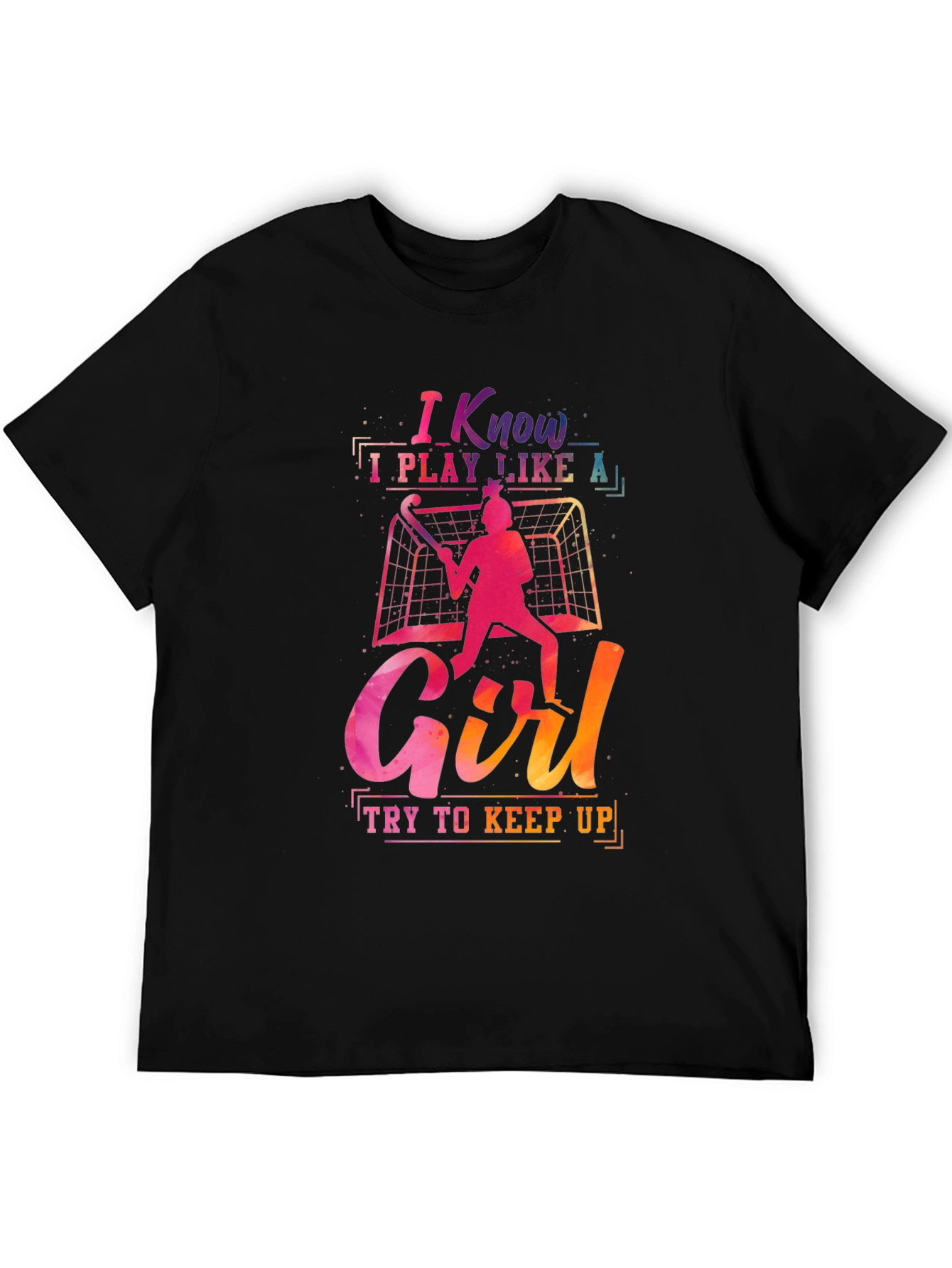 Black I Know I Play Like a Girl T-Shirt view 5