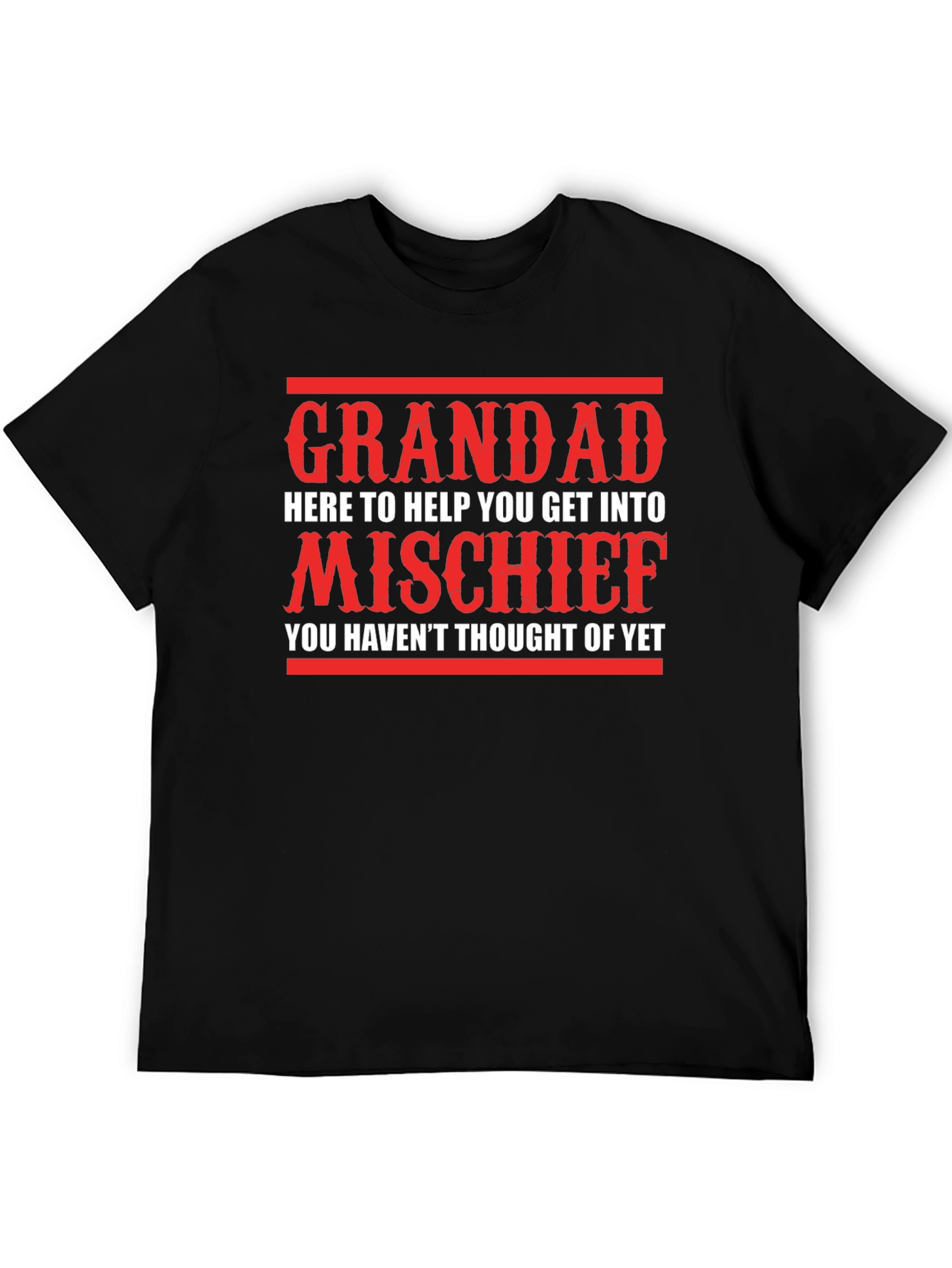 Black Grandad Mischief T-Shirt - Funny Gift for Grandpa view 5