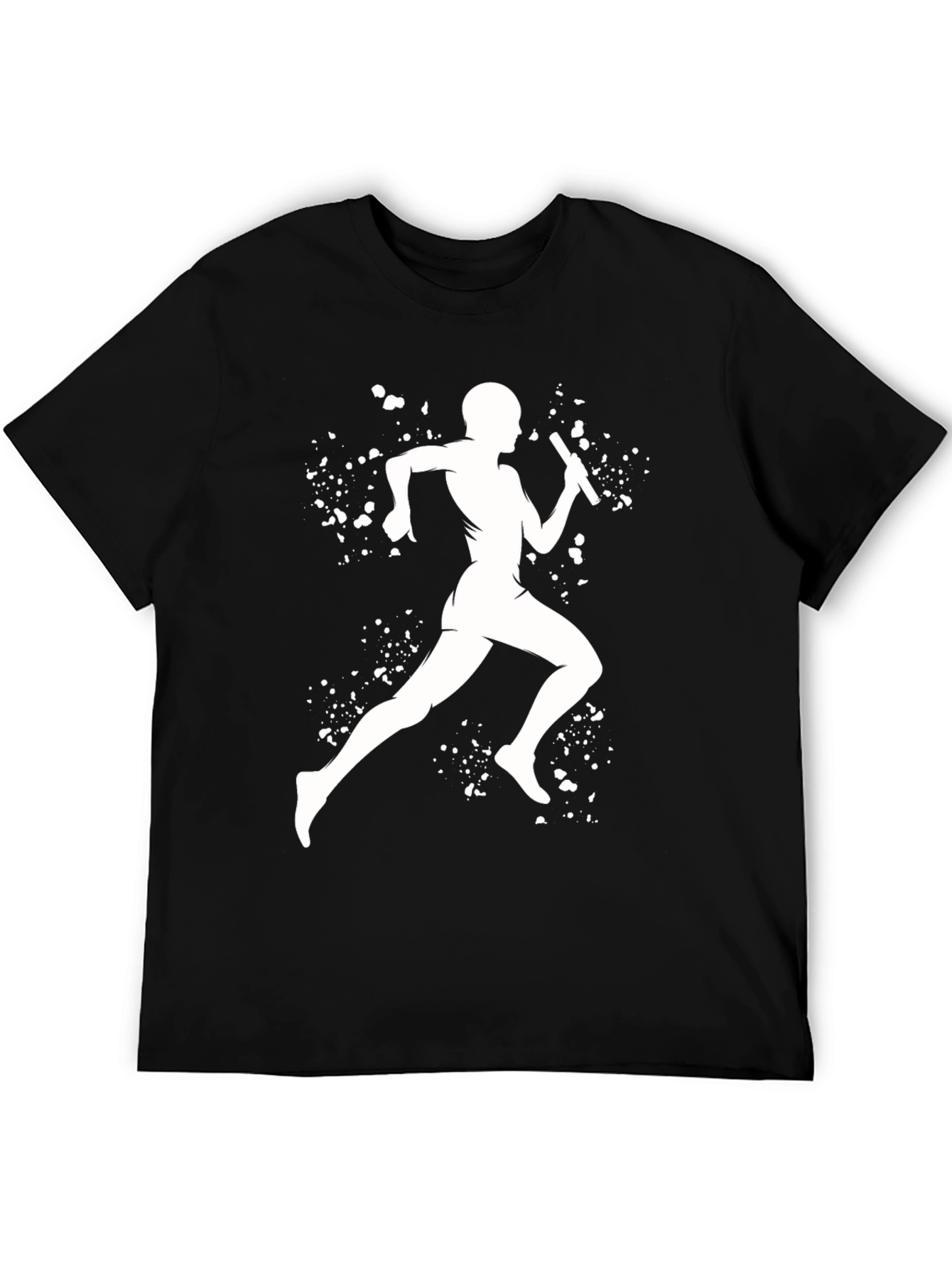 Black Runner Silhouette Graphic Tee - Black Cotton Blend view 5